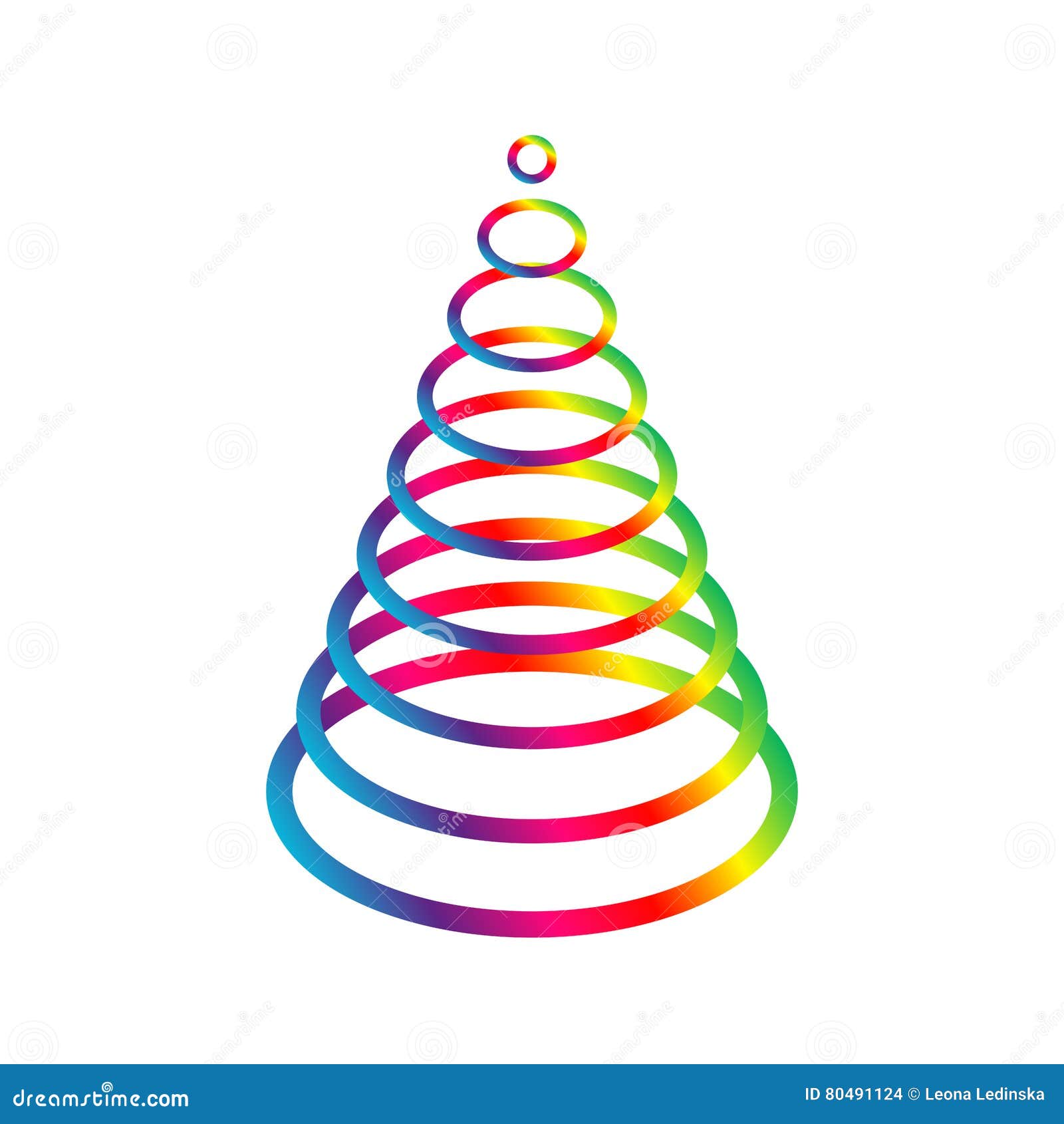 Download Simple Rainbow Gold Christmas Tree Stock Vector ...