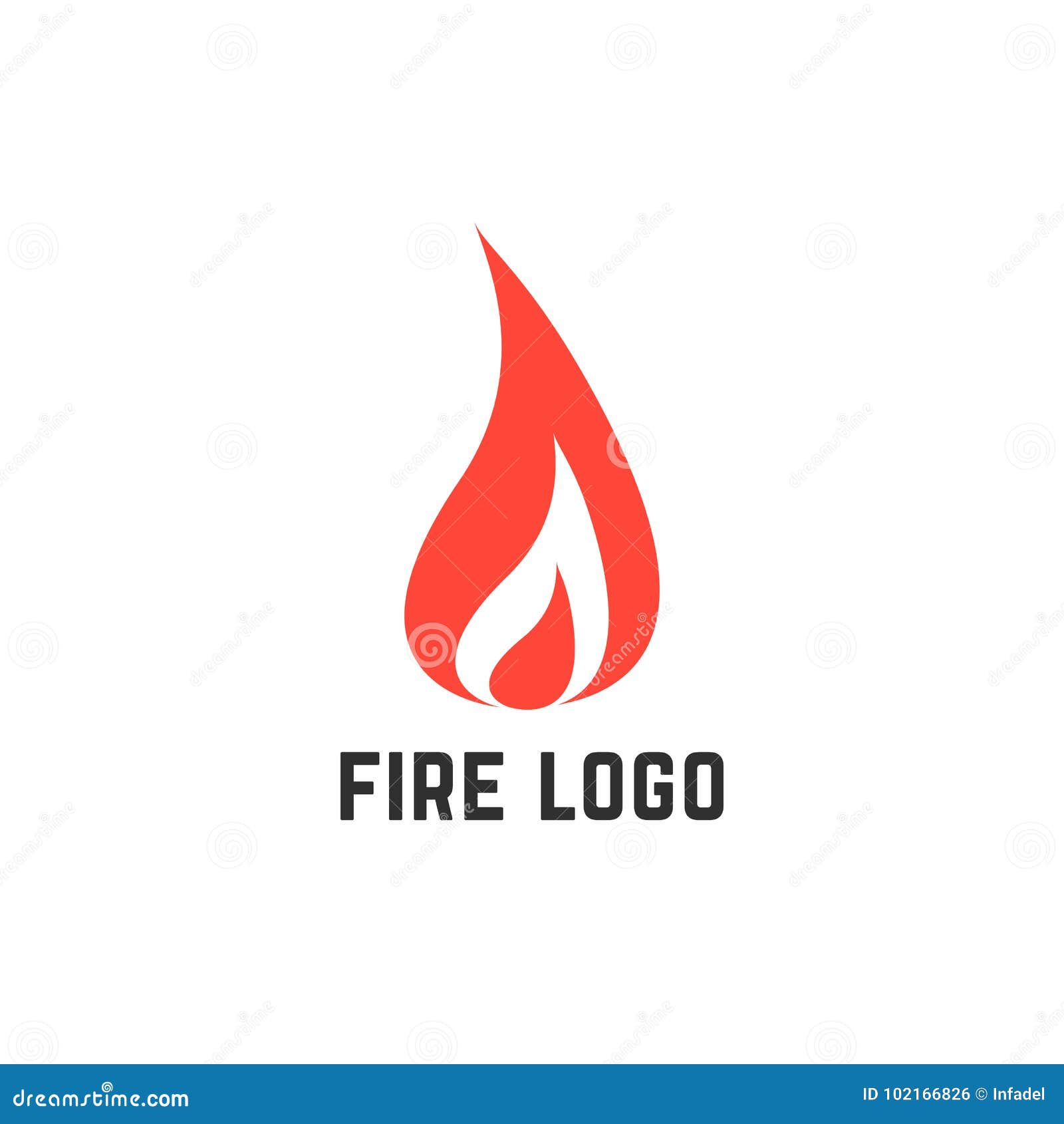 Simple red fire logo stock vector. Illustration of company - 102166826