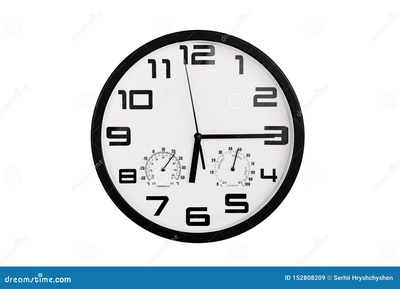 Exceder Optimismo muestra Simple Reloj Clásico Blanco Y Negro Redondo Aislado En Blanco Reloj Con  Números árabes En La Pared Muestra 18:15 , 6:15 Imagen de archivo - Imagen  de puntero, countdown: 152808209