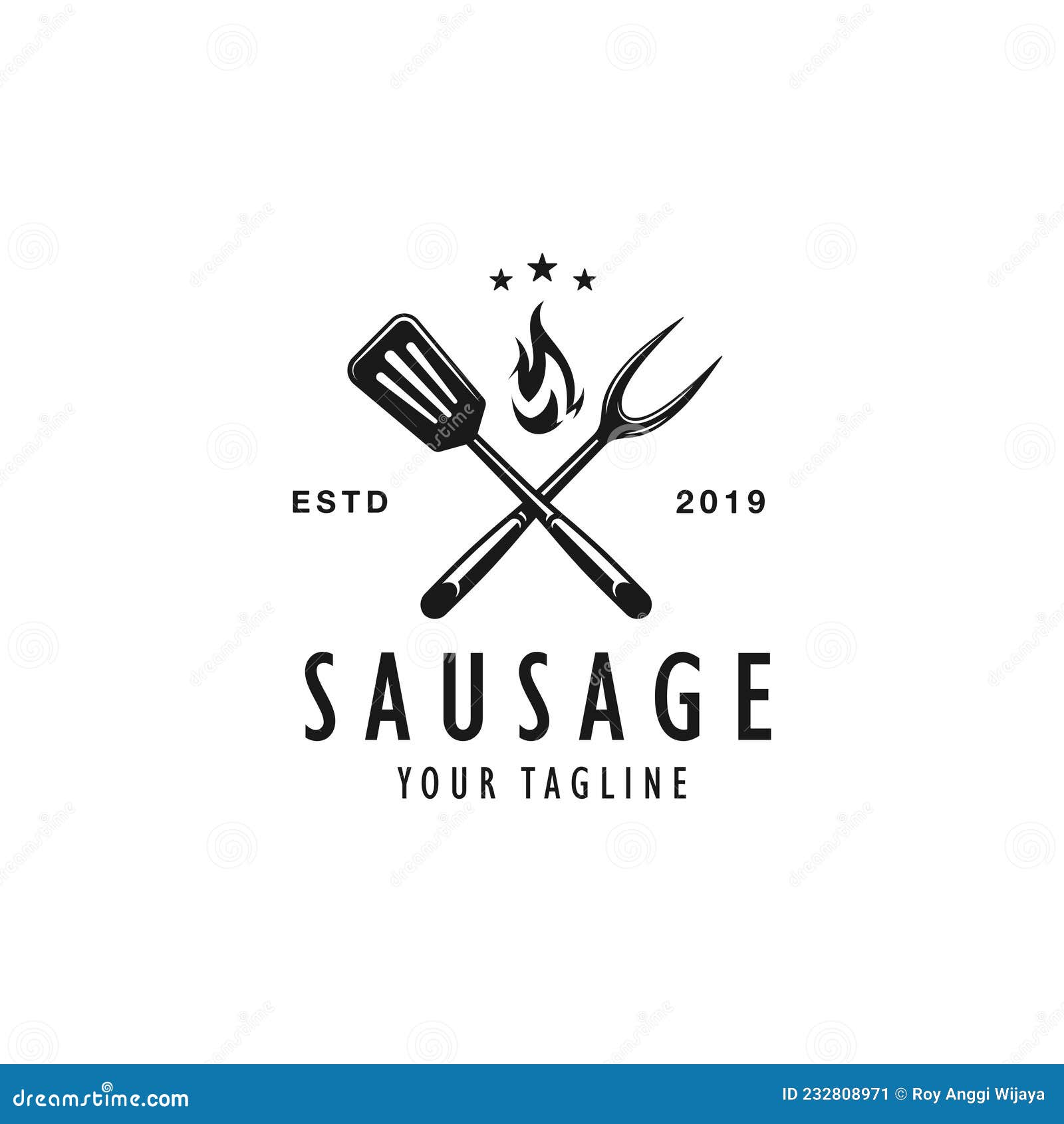 Simple Sausage Logo Design Template Stock Vector Illustration of
