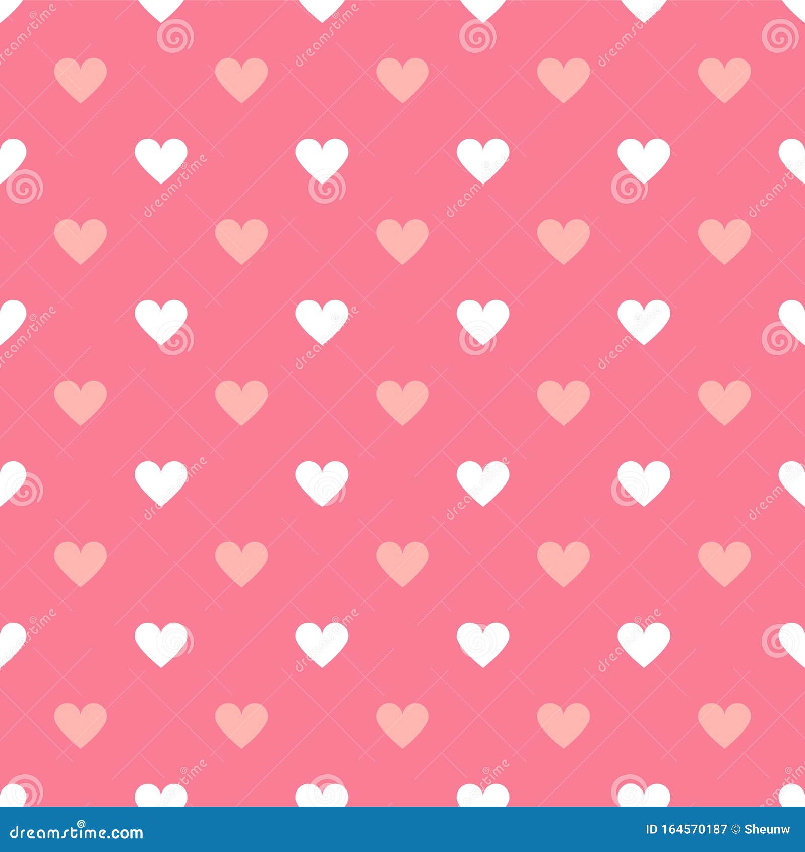 Valentine Day Pink Hearts Geometric Seamless Background , Pattern