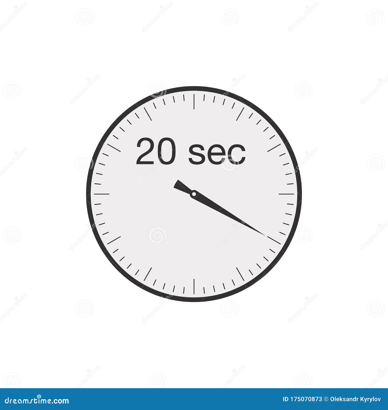 Simple 20 Seconds or 20 Minutes Timer. Stock Vector Illustration