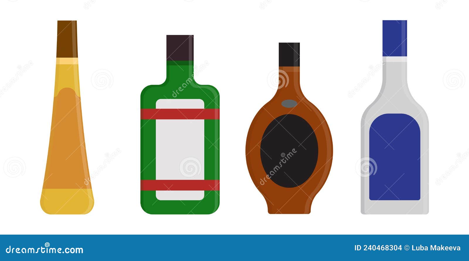 Collection set of bar cocktail glassware colored Vector Image