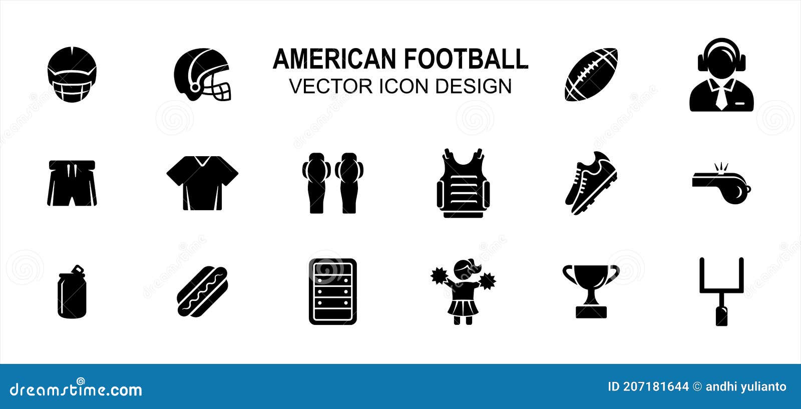 simple set of american football related lineal style  icon user interface graphic . contains such icons as body armor