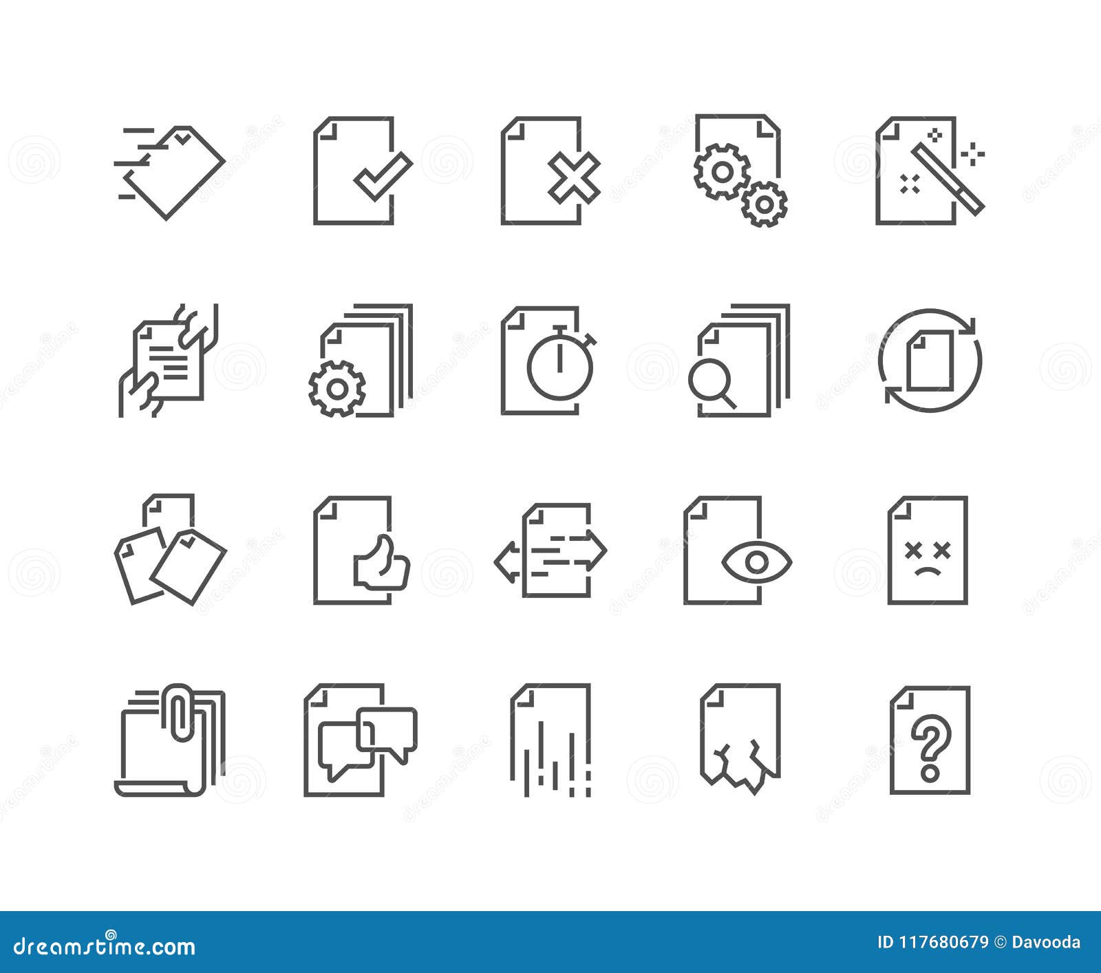 line document flow management icons