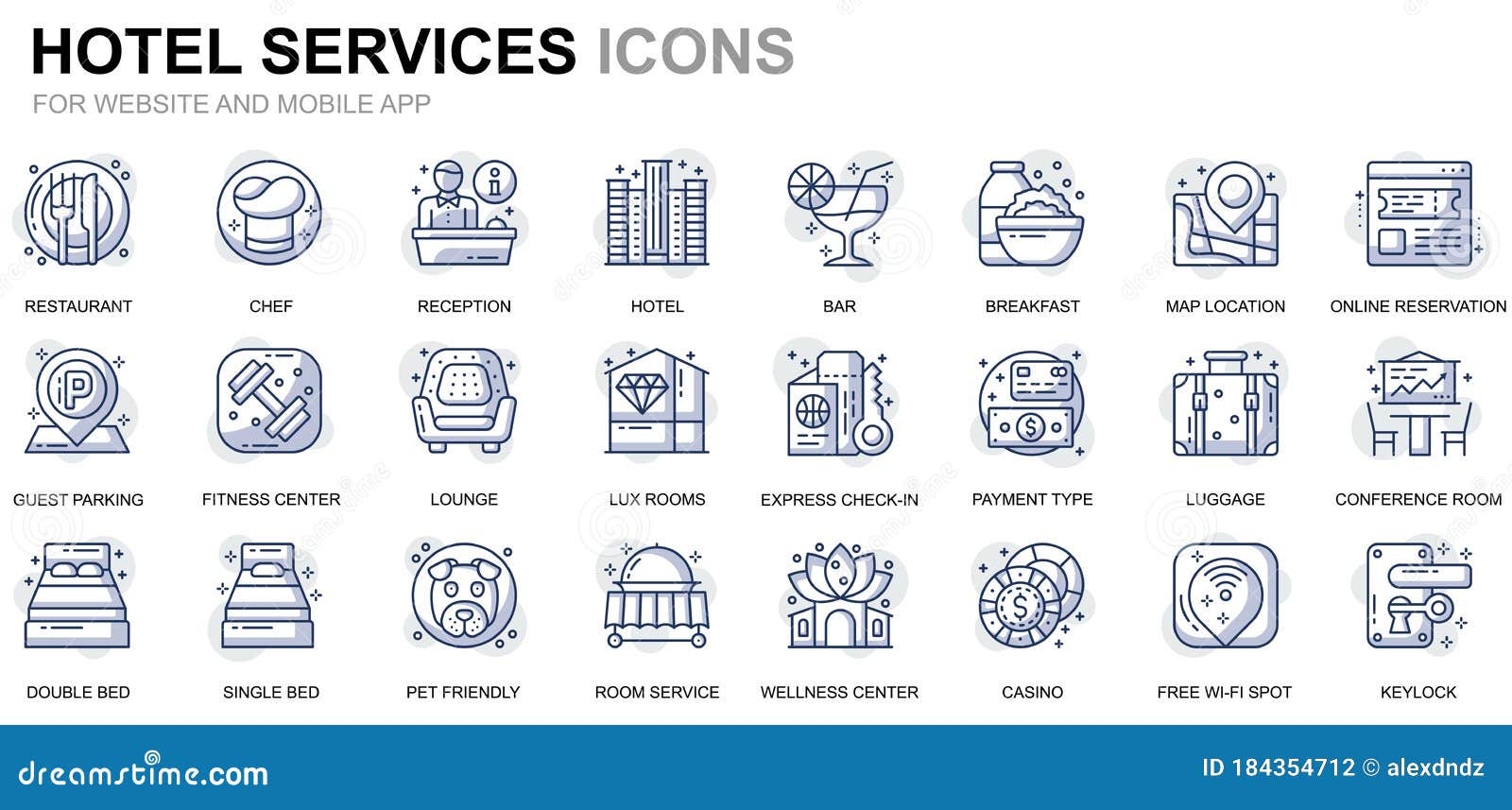 Naar behoren Elegantie Acteur Simple Set Hotel Service Line Icons for Website and Mobile Apps. Contains  Such Icons As Restaurant, Room Services Stock Vector - Illustration of  holiday, linear: 184354712