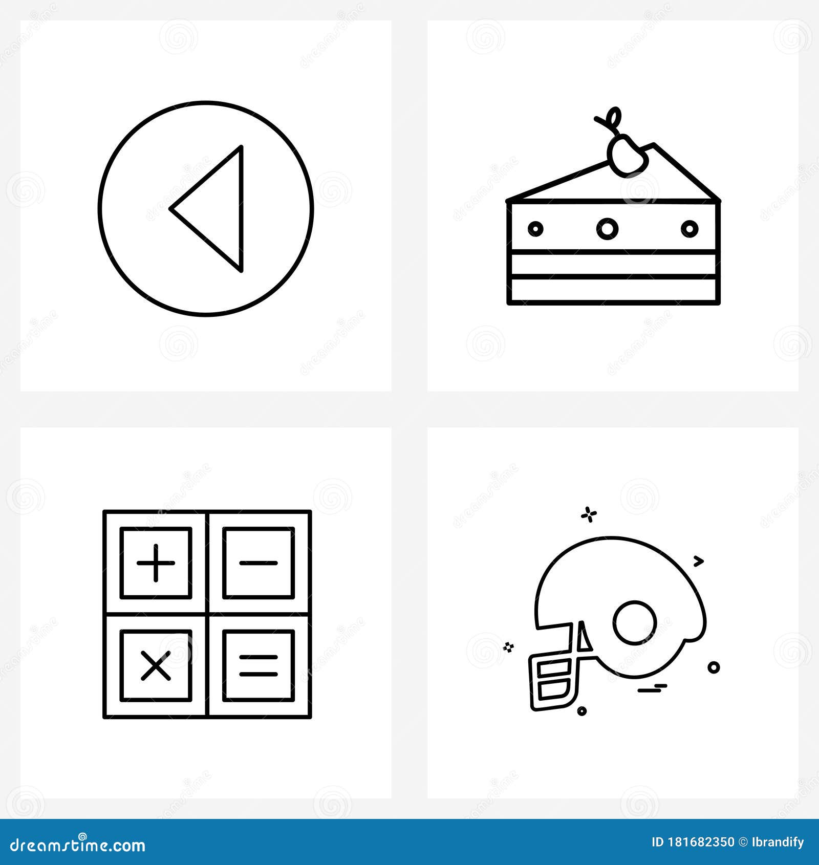 Simple Set Of 4 Line Icons Such As Button Calculate Iso Cake Compute Stock Vector Illustration Of Control Math Simple Set Of 4 Line Icons Such As Button Calculate Iso Cake Compute Stock Vector Illustration Of Control Math
