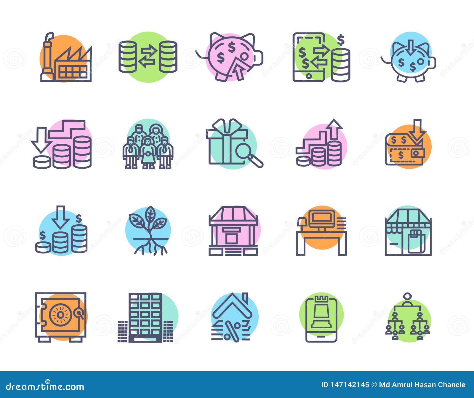Download Simple Set Of Money Related Finance Vector Icons. Editable ...