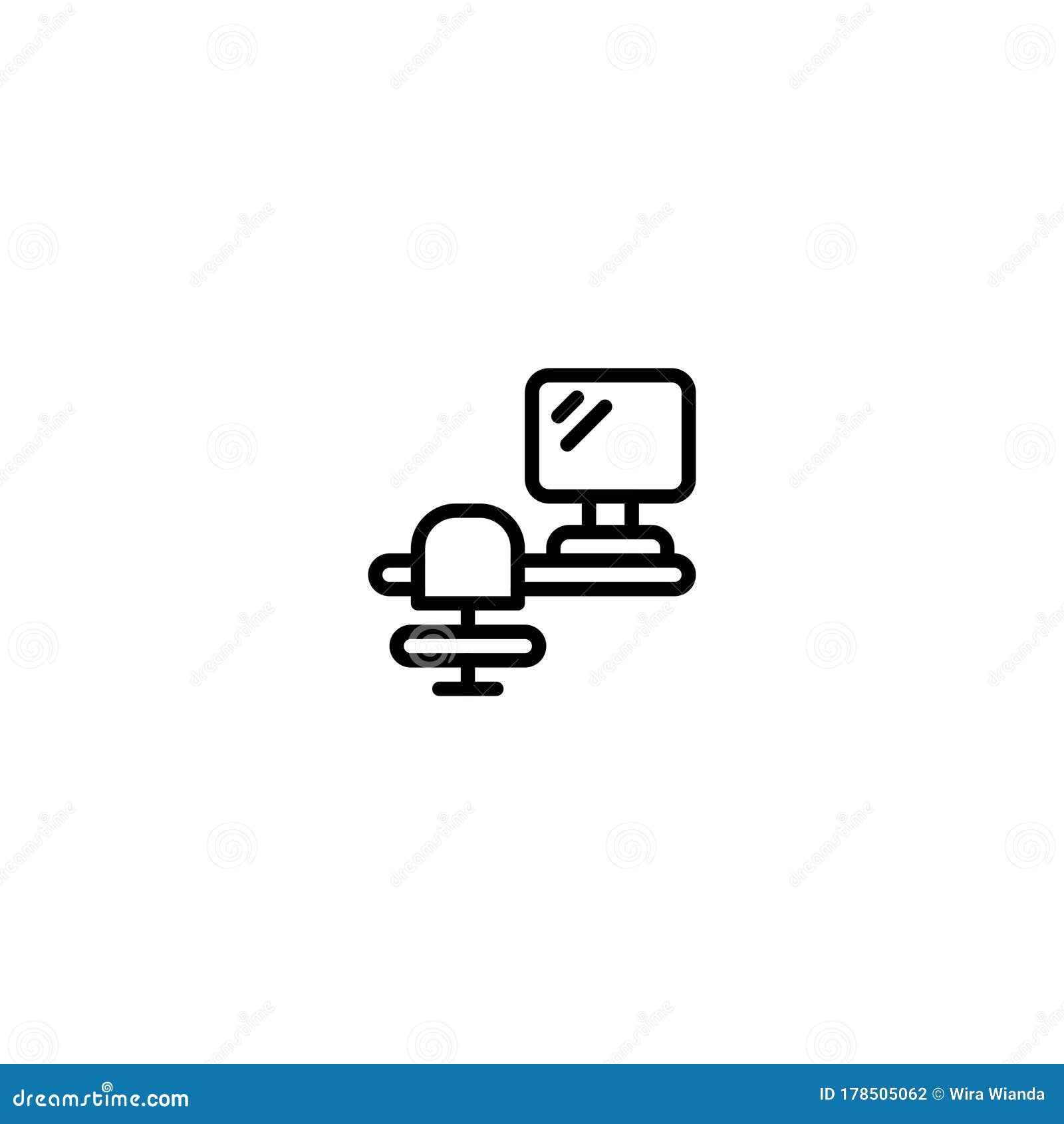 Simple Set Thin Linear Icon or Logo Home Office Work Stock Vector