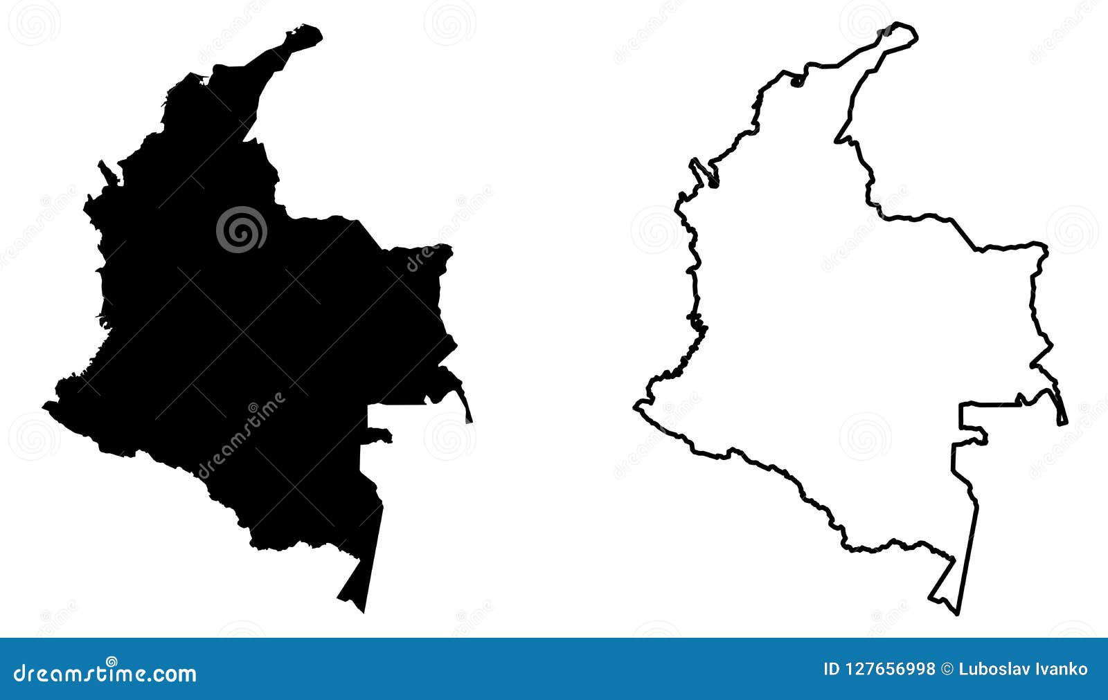 Simple Only Sharp Corners Map Of Colombia Vector Drawing Merc Stock