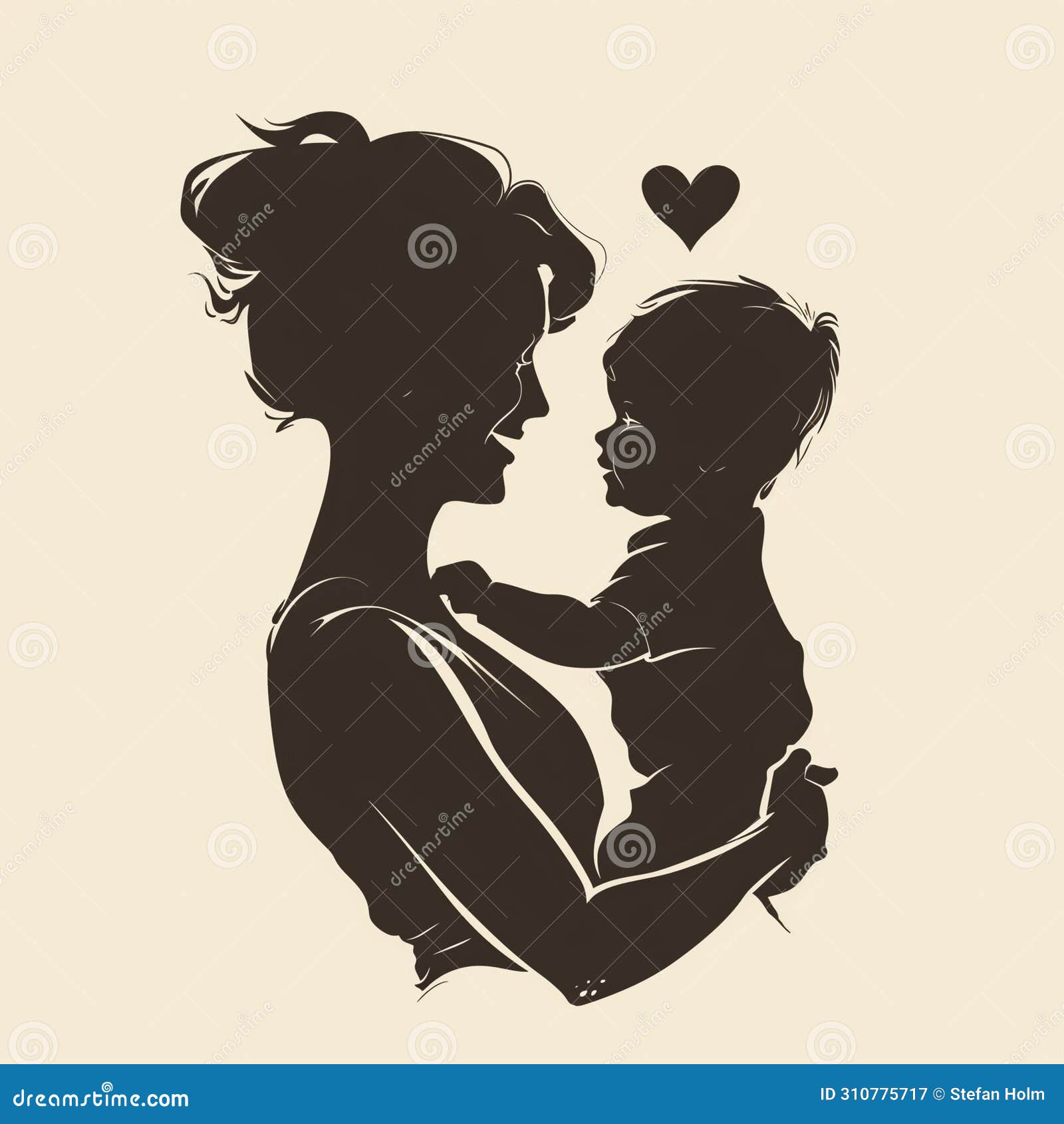simple silhouette for mother's day universally recognizable elegant image that evokes the essence of motherhood.