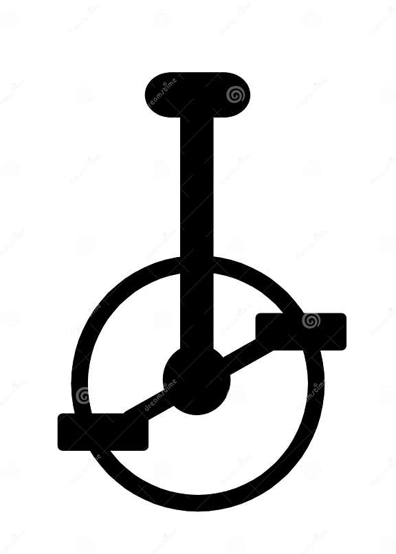 A Simple Simplified Bold Black Outline Shape Silhouette of a Unicycle ...