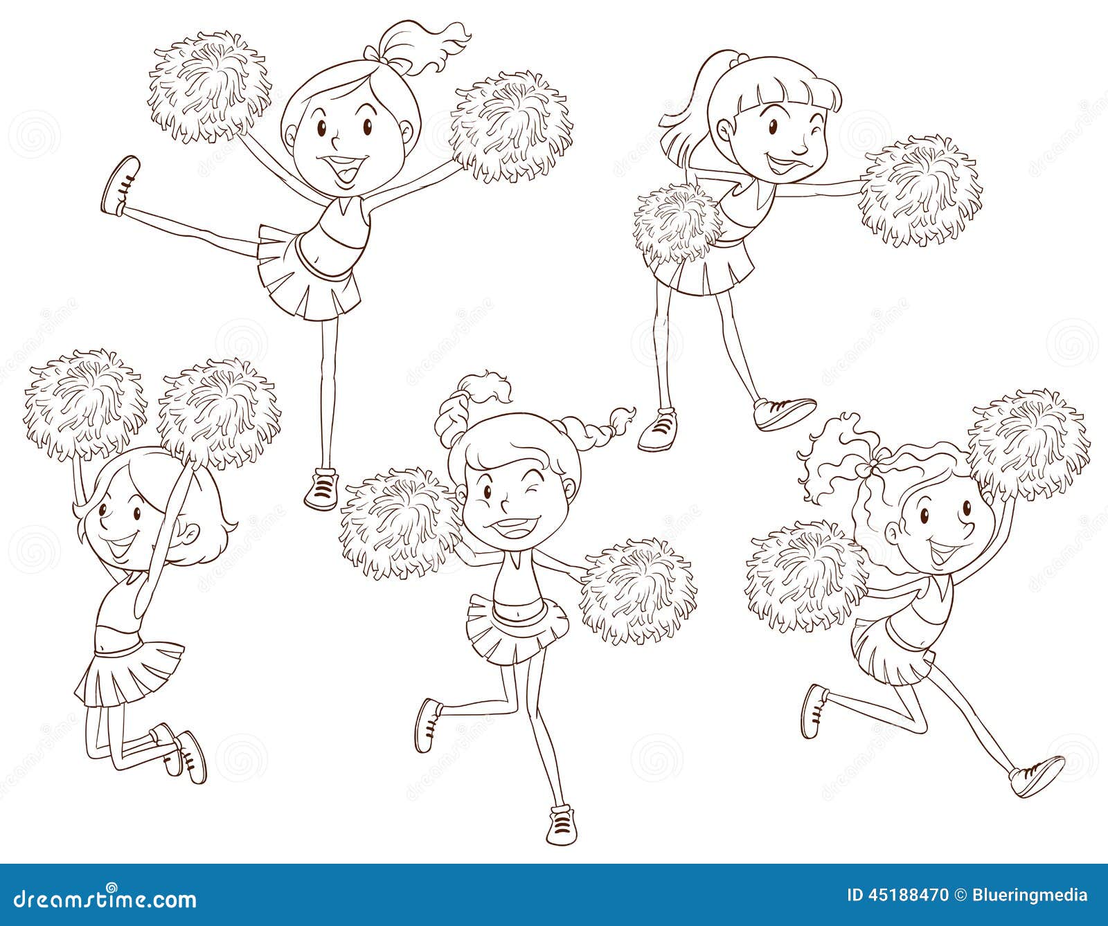 A Simple Sketch of the Cheerers Stock Vector - Illustration of humans