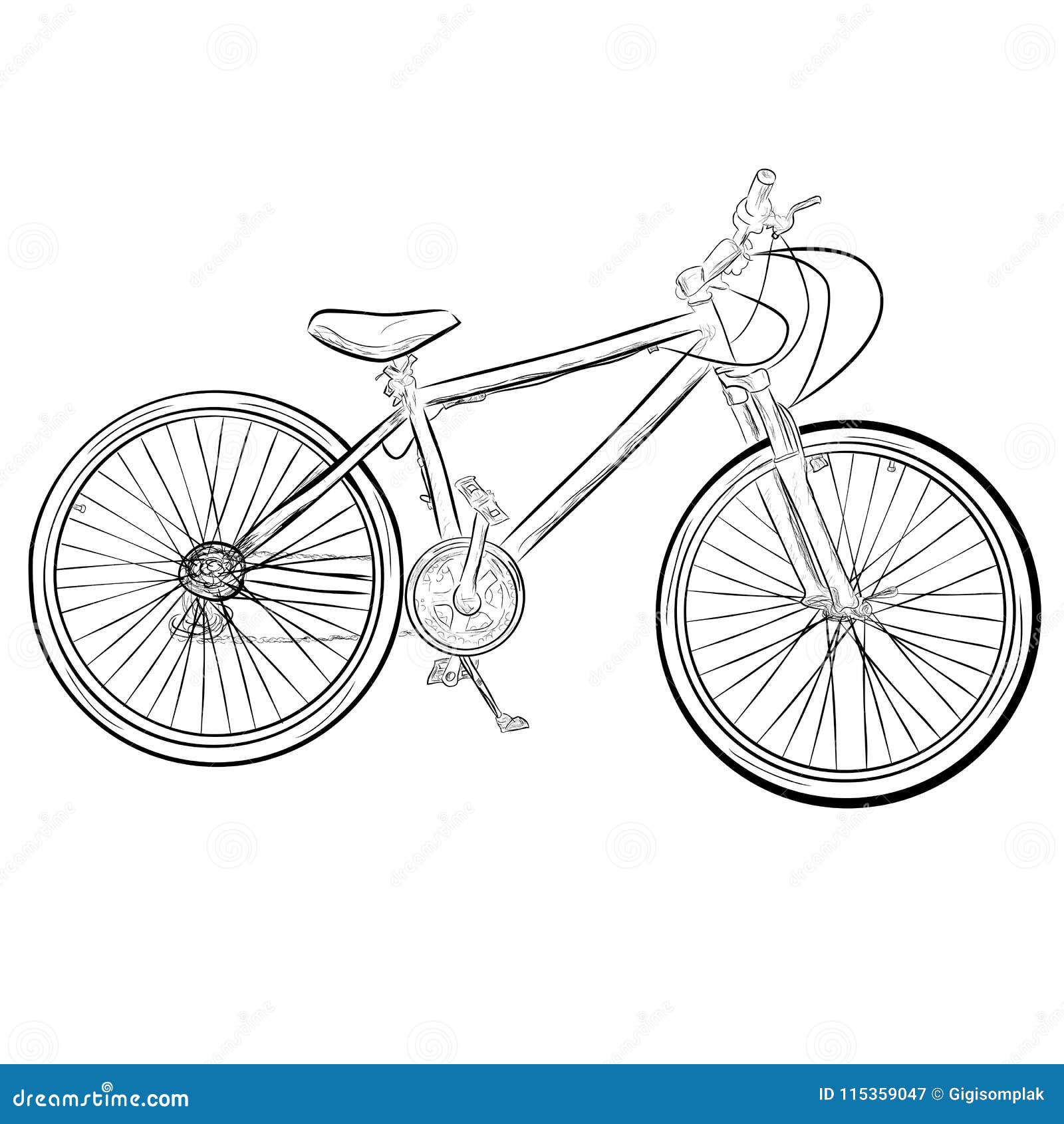 Set Hand Drawn Mountain Bike Cyclist Vector Sketch Stock Illustration   Download Image Now  Cycling Bicycle Drawing  Activity  iStock