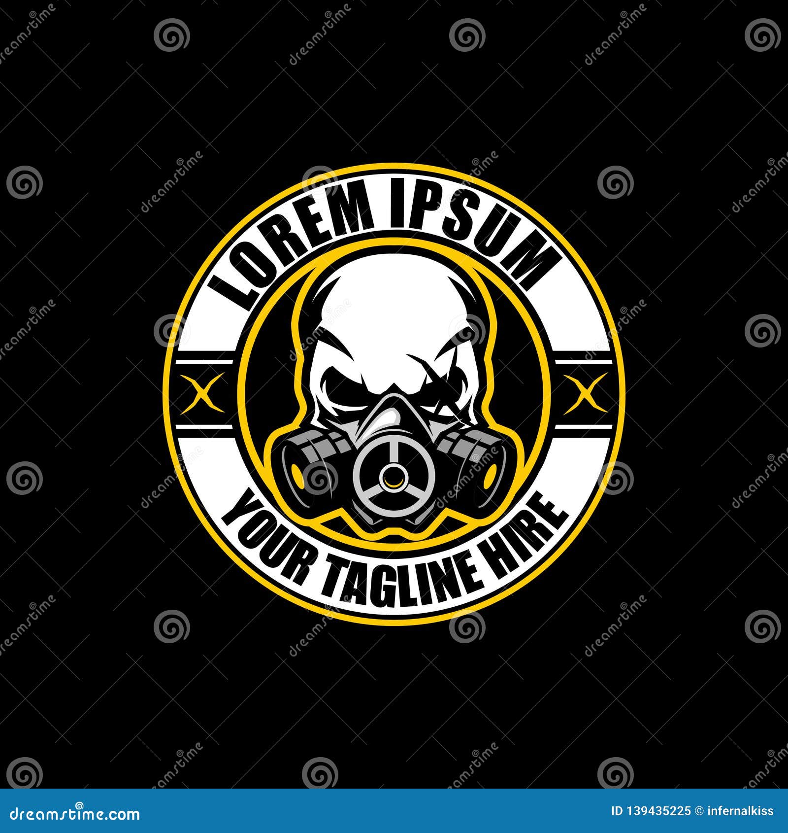 Simple Skull Cartoon With Gas Mask Vector Badge Round Logo Template Stock Vector Illustration Of Brand Online Simple Skull Cartoon With Gas Mask Vector Badge Round Logo Template Stock Vector Illustration Of Brand Online