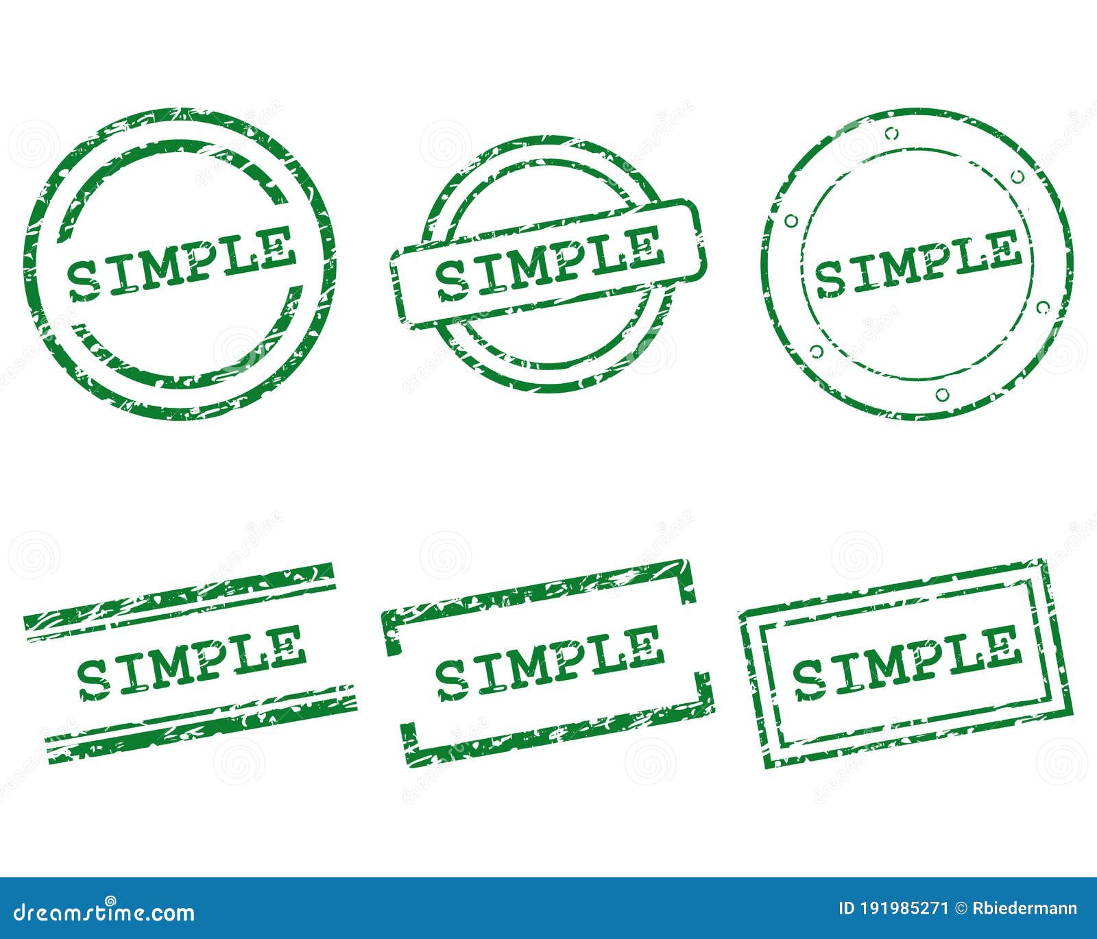 Simple stamps stock vector. Illustration of green, symbol - 191985271