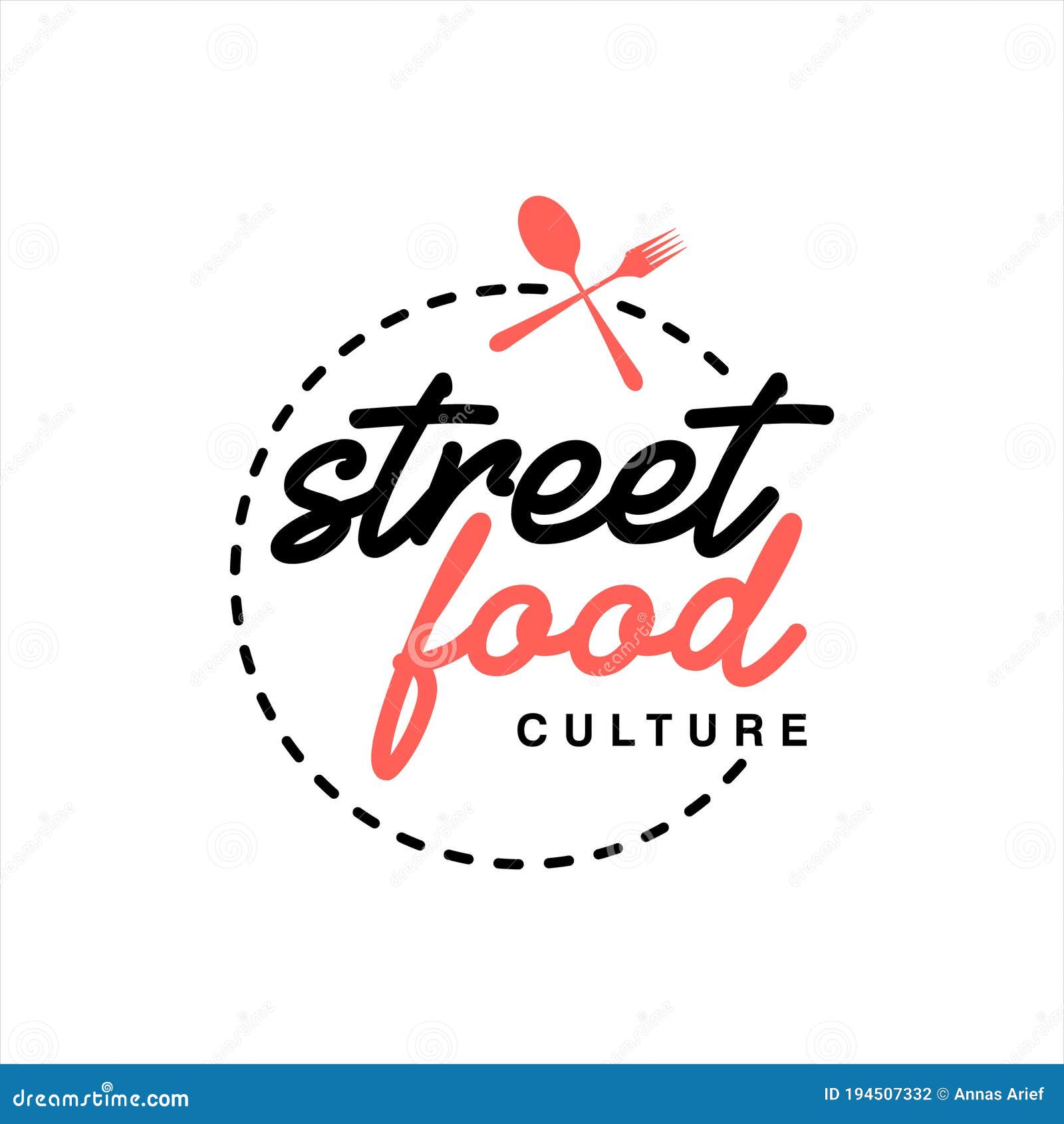 Simple Street Food Logo Badge Template Stock Vector - Illustration of