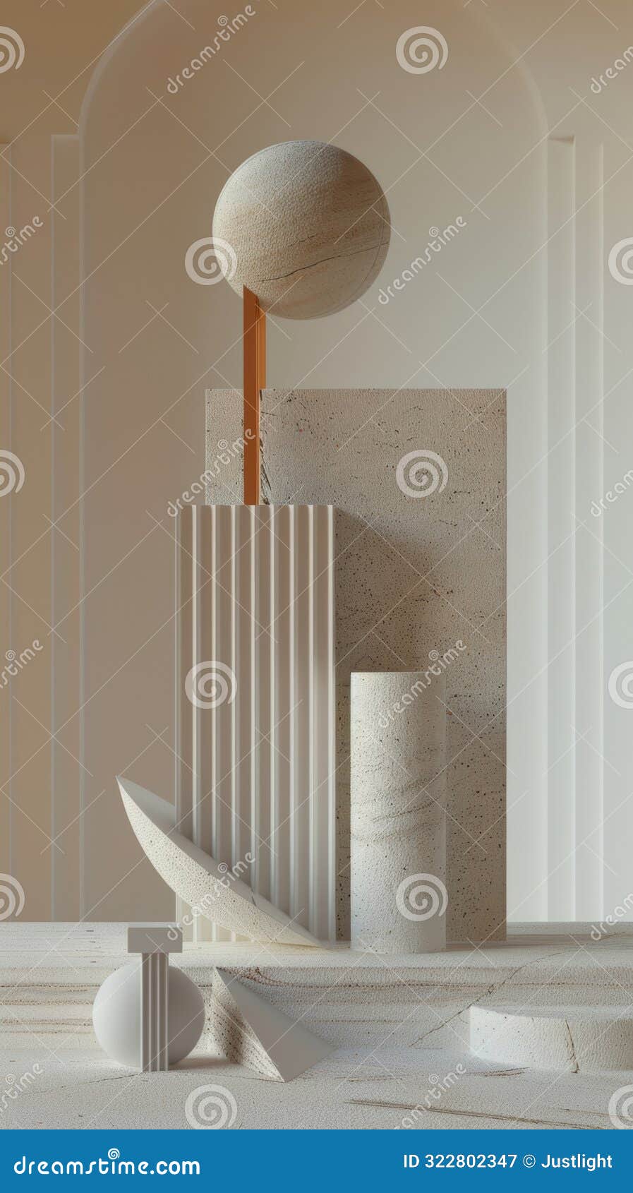 a simple but striking composition of geometric forms each one adding depth and complexity to this abstract still life