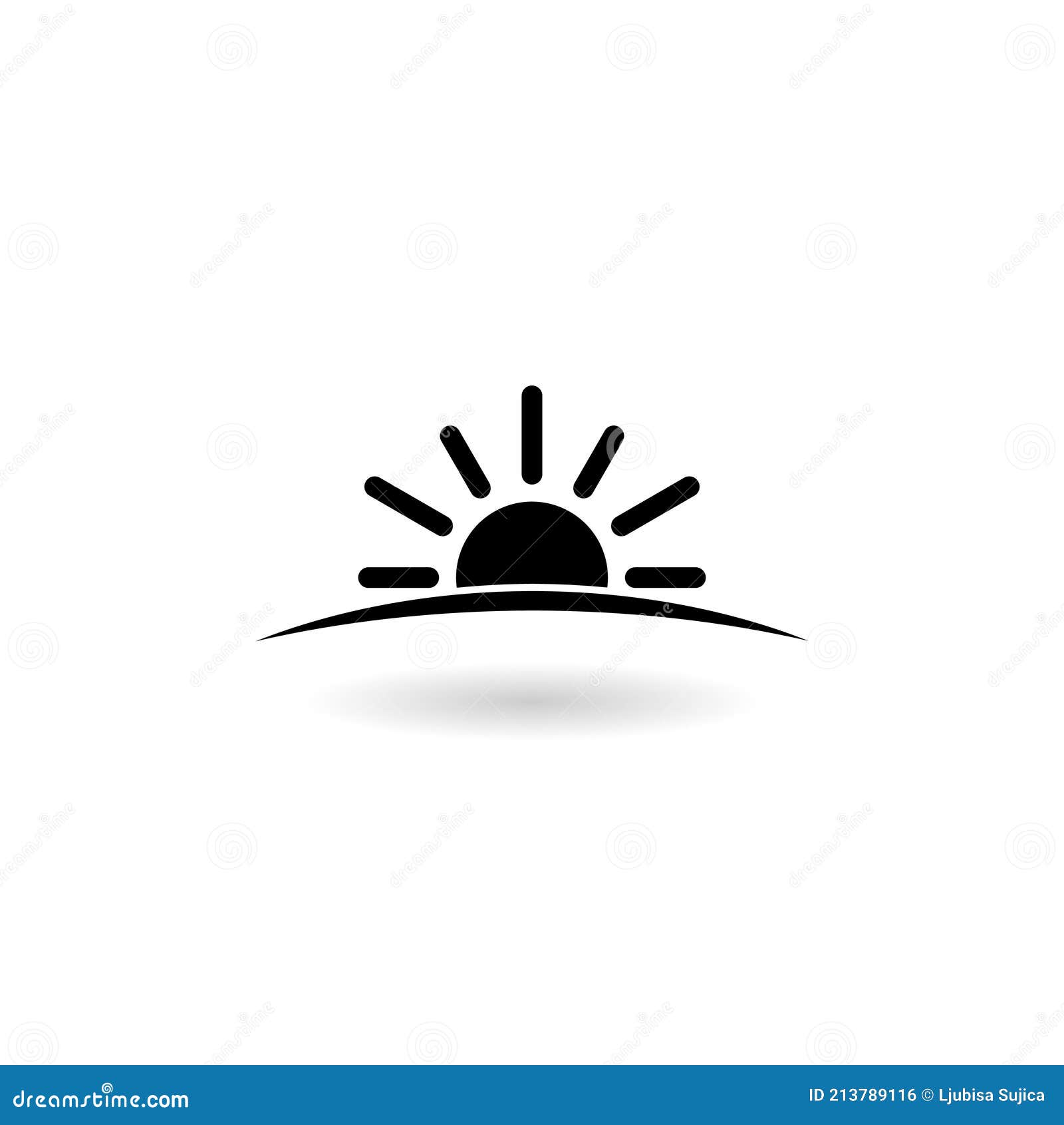 Simple Sun Icon with Shadow Stock Vector - Illustration of spring, cool ...