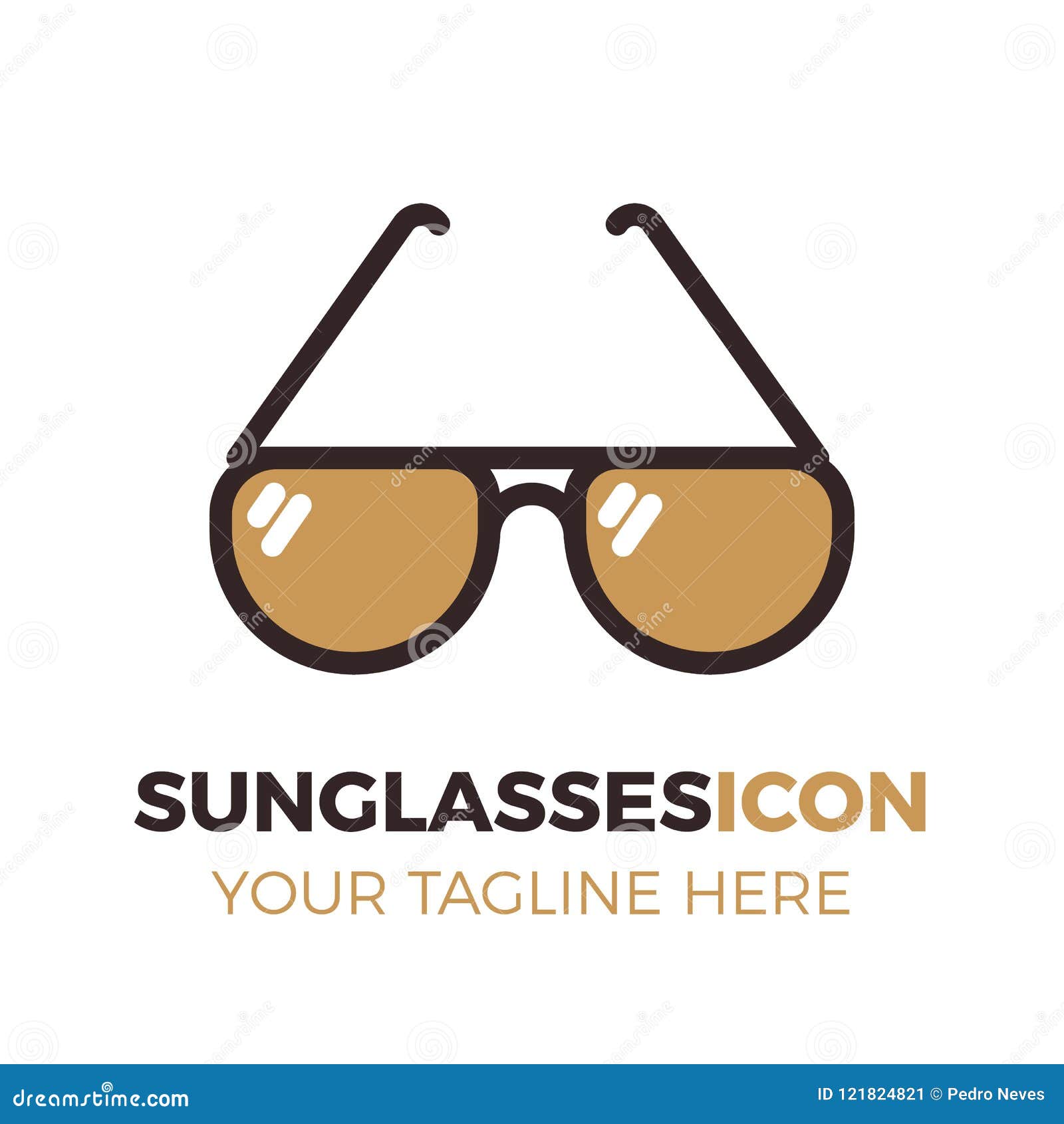 Simple Sunglasses Thin Line Logo Icon. Vector Minimal Illustration ...