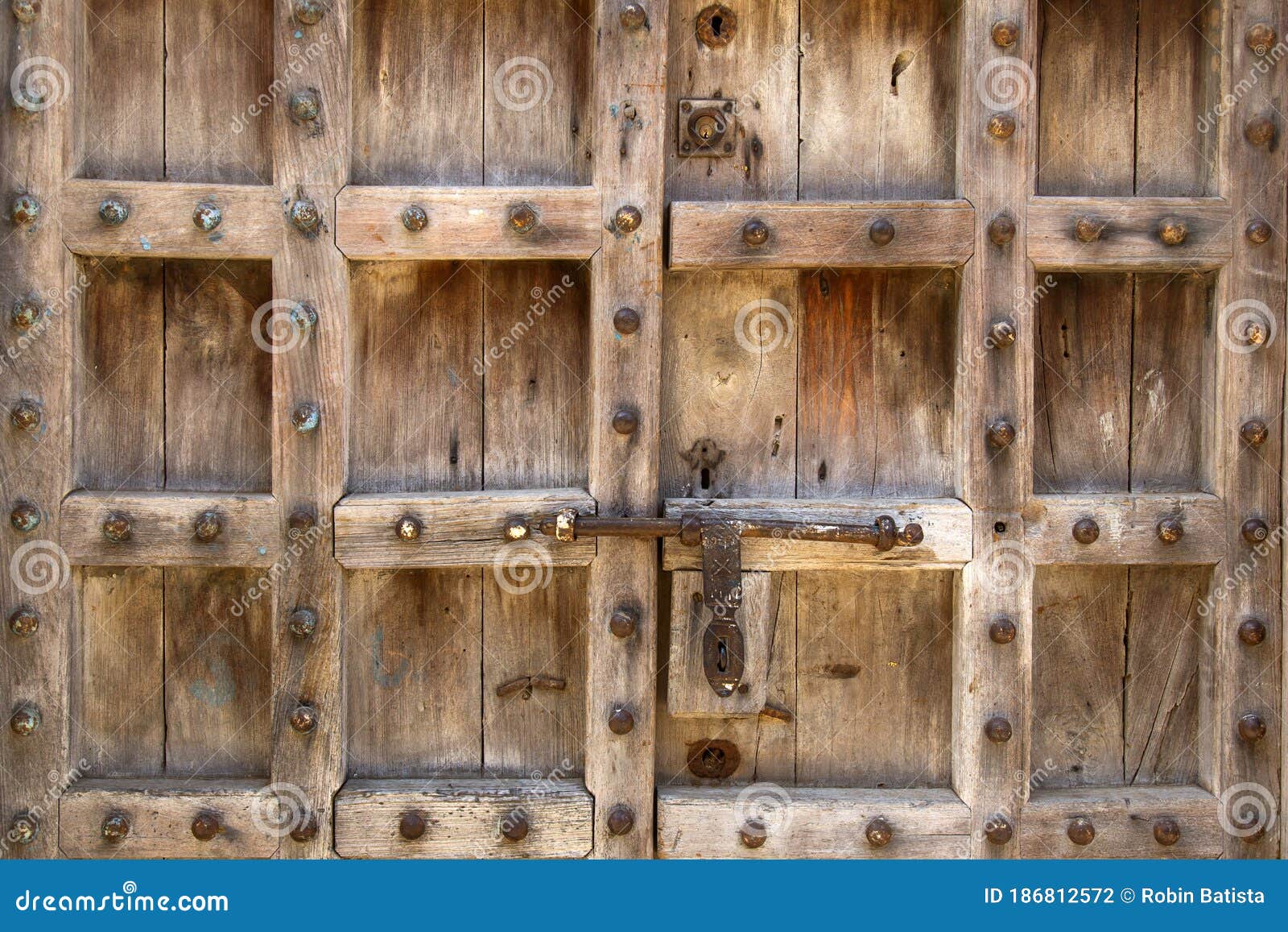 Details of a Simple Door with Brass Knobs Stock Photo Image of gate