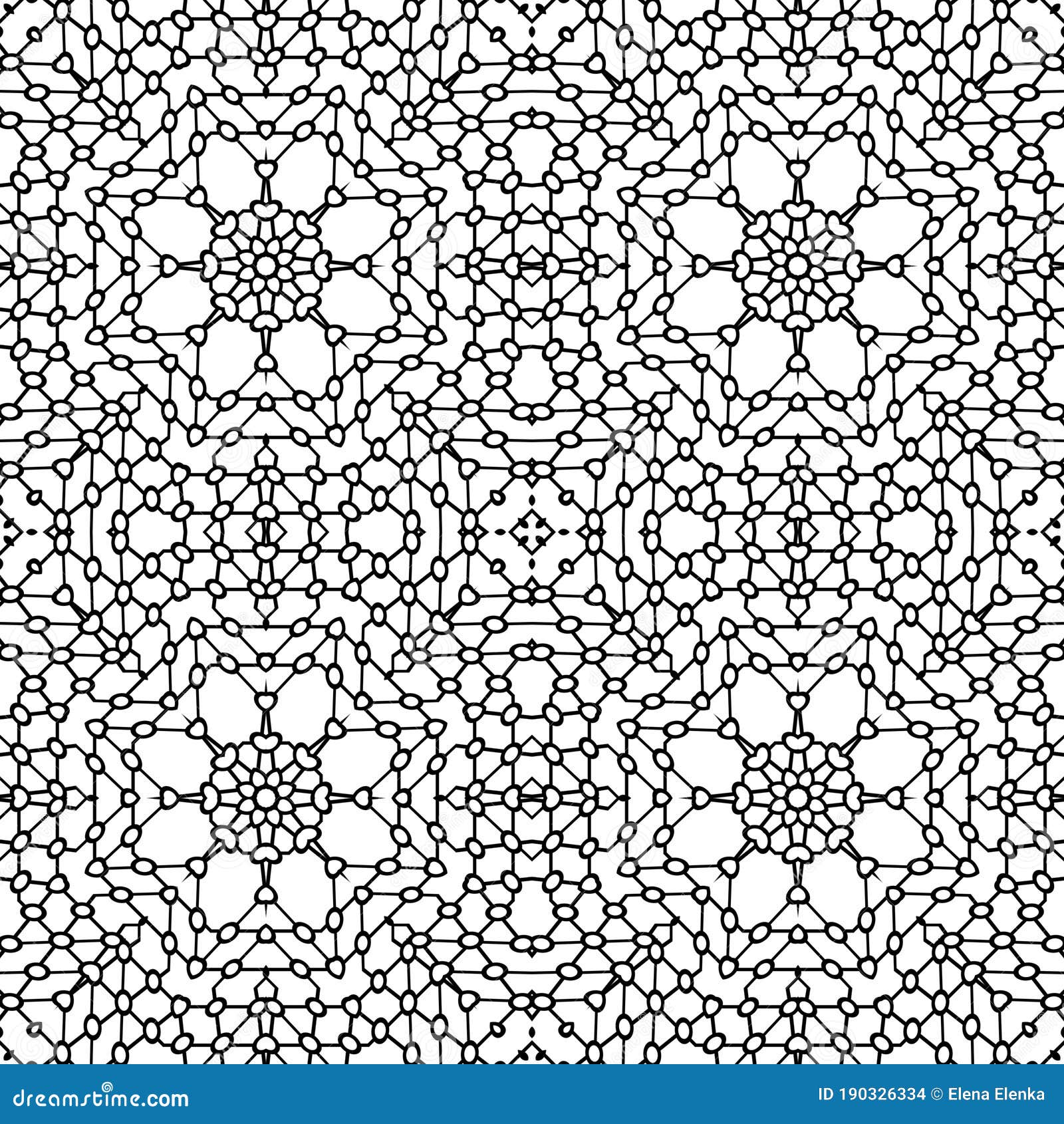 Simple Symmetric Coloring Page for Kids and Adults. Seamless Pattern ...