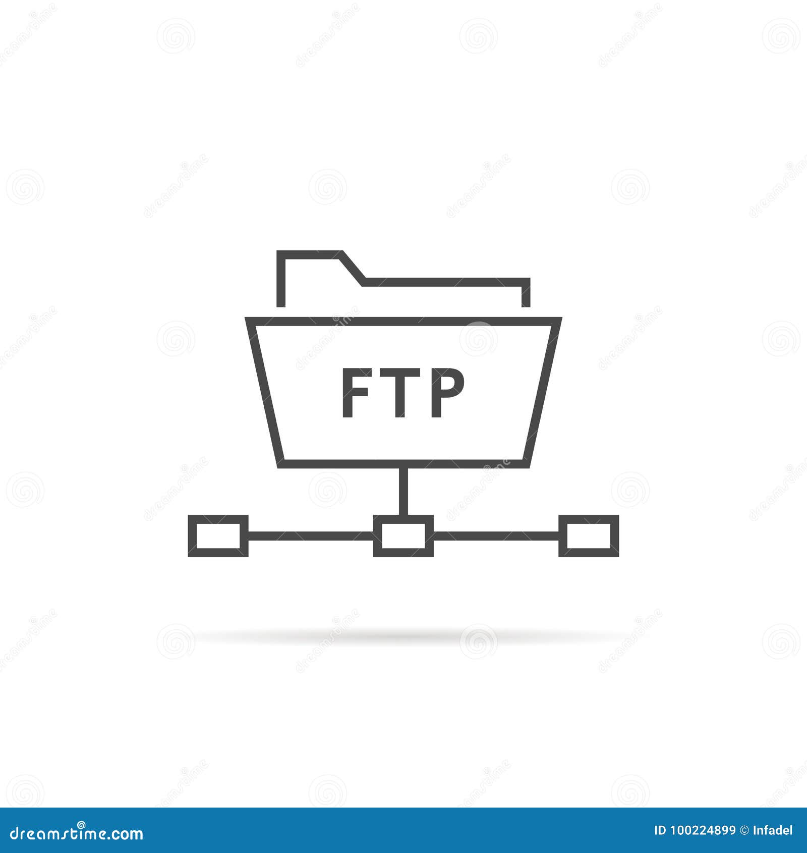 simple thin line ftp folder icon