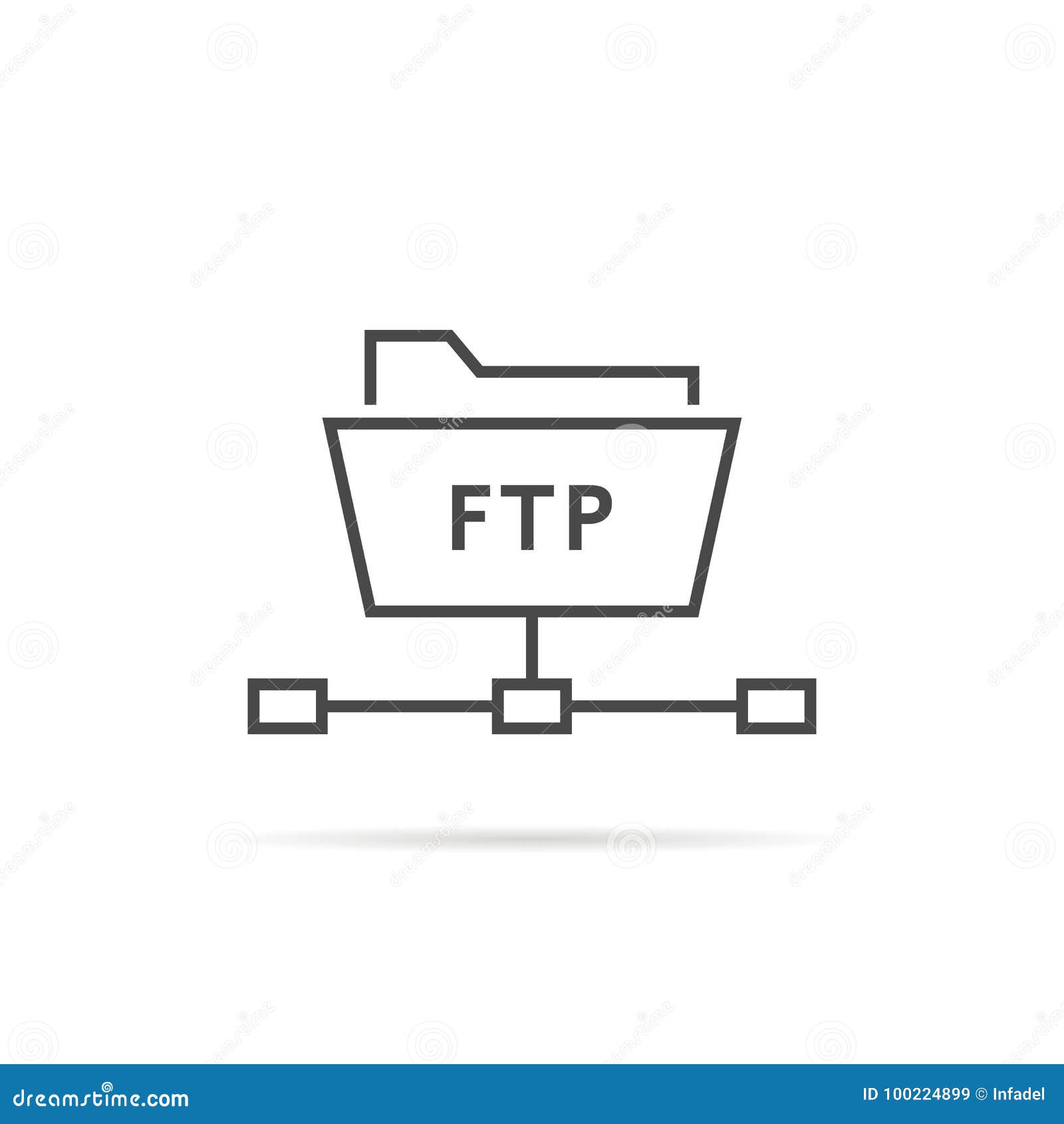 Simple Thin Line Ftp Folder Icon Stock Vector - Illustration of ...