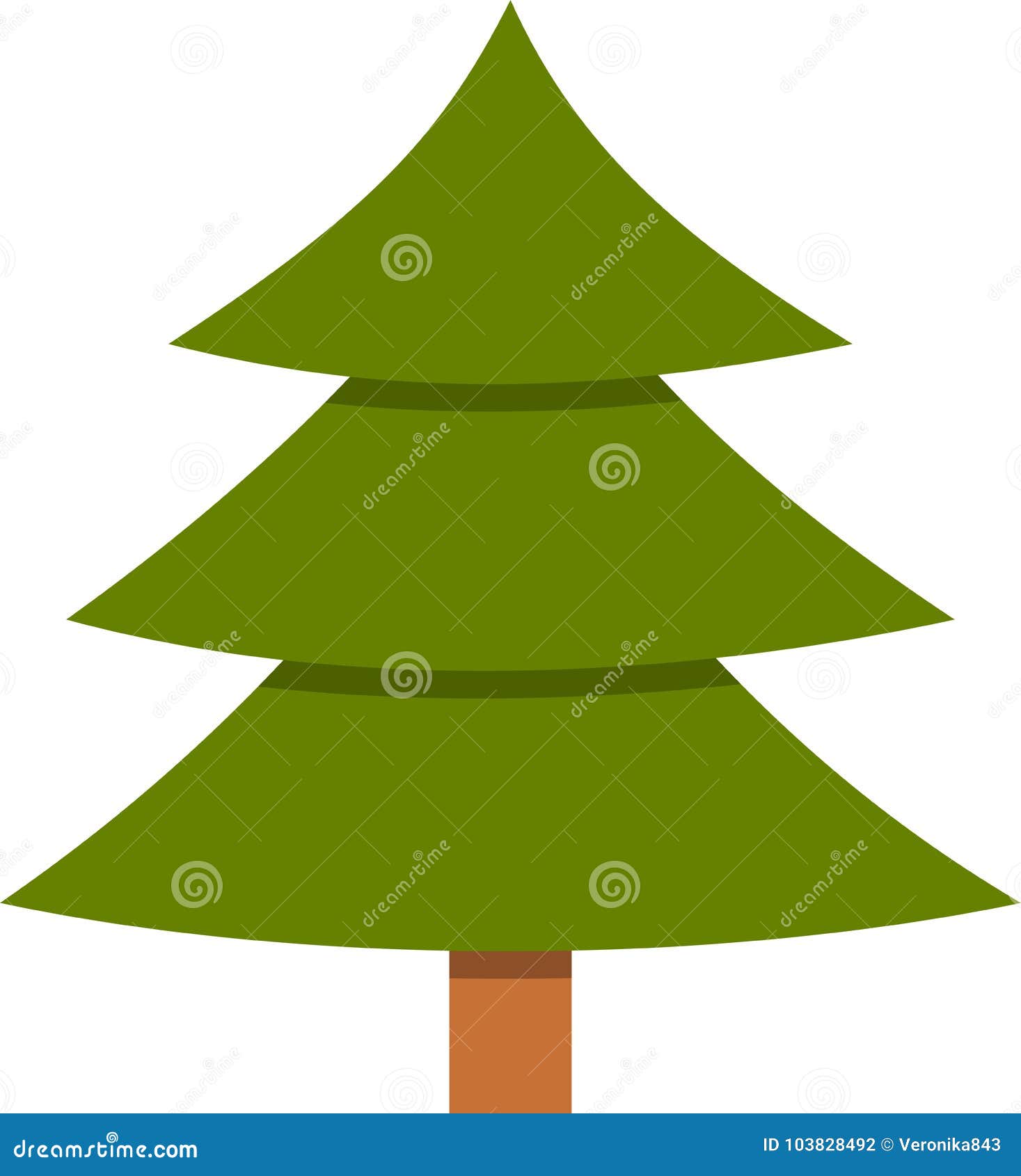 Simple Tree Icon, Green Color, Cartoon Stock Vector - Illustration of