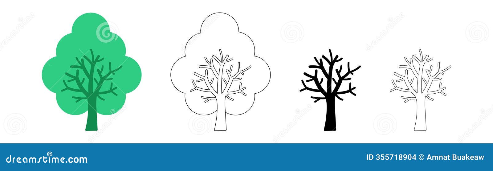 simple tree  icon, tree silhouette, outlined tree, tree 
