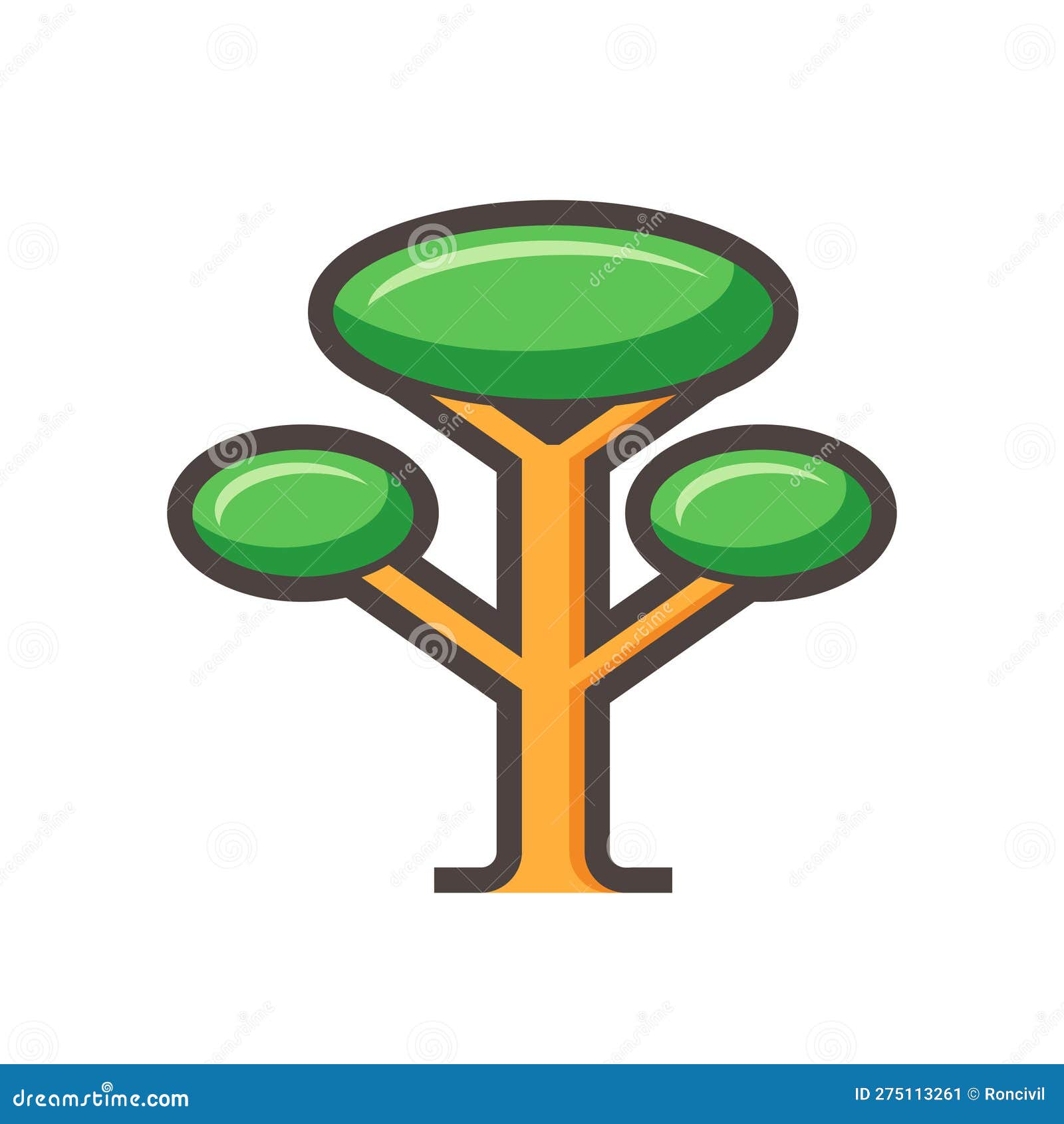 simple tree  icon   on white background.