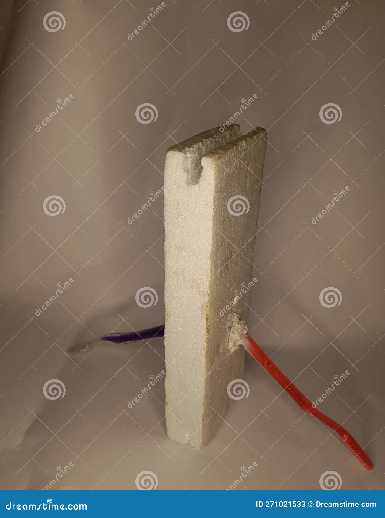 A Simple Tripod Made of Old Cork and Toothbrush Stock Image Image of