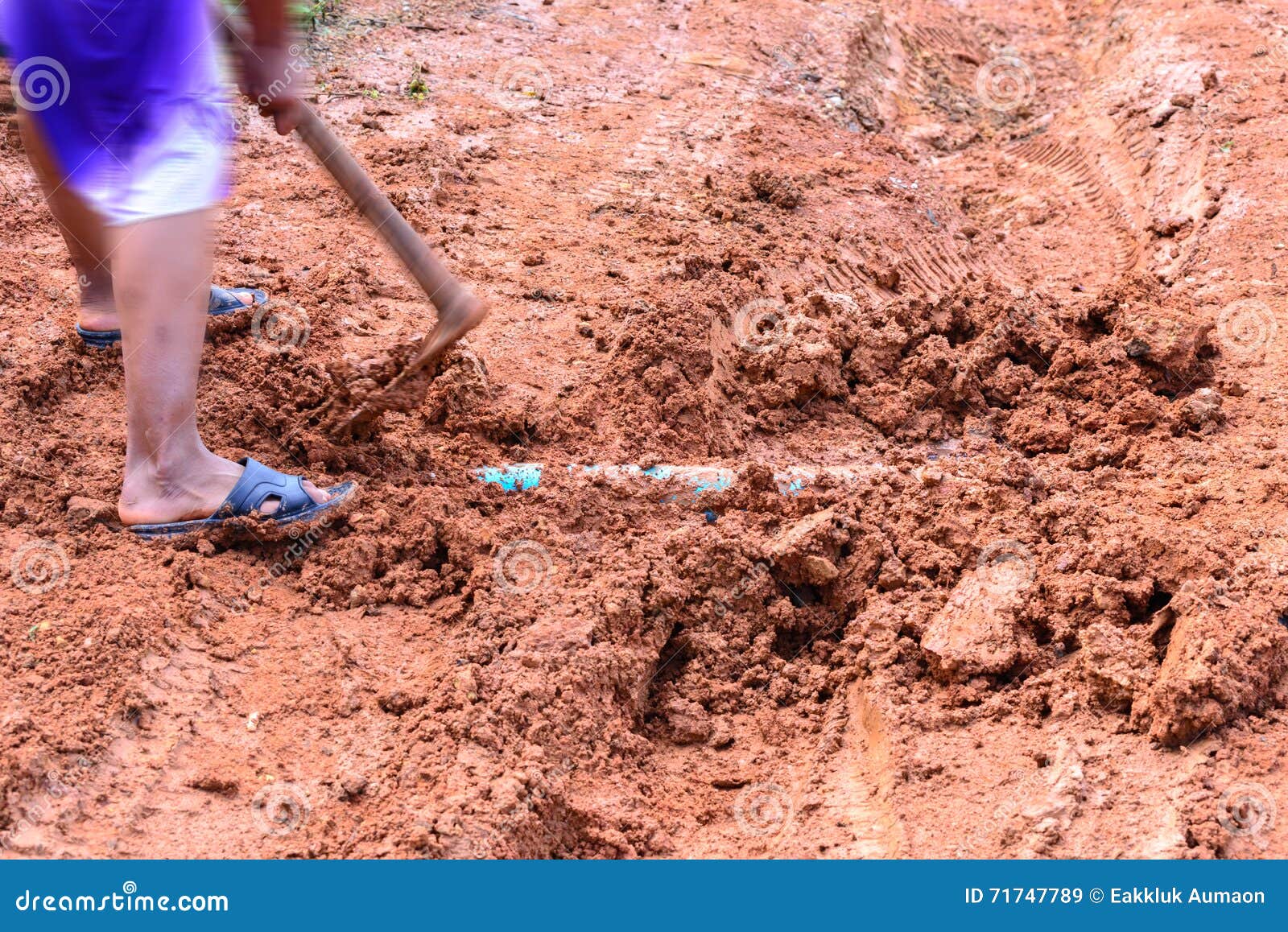 Underground Pipe Installation. Laying Or Replacement Of Underground