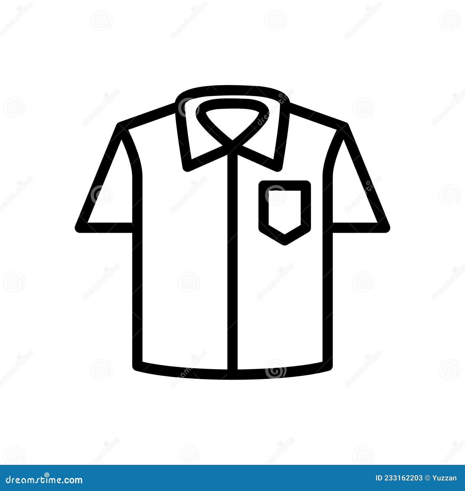 Simple Uniform Shirt Outline Vector Icon Illustration Stock Vector
