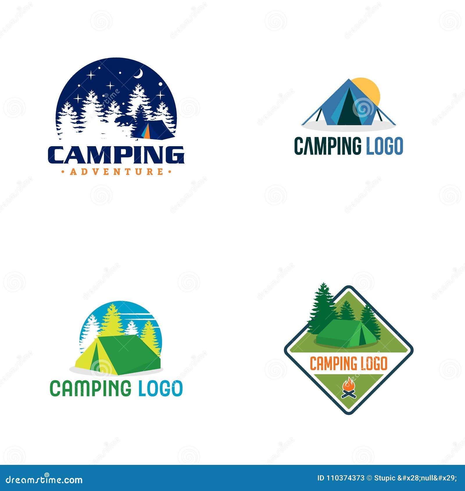 Creative Camping Logo Vector Art Logo Stock Illustration - Illustration ...