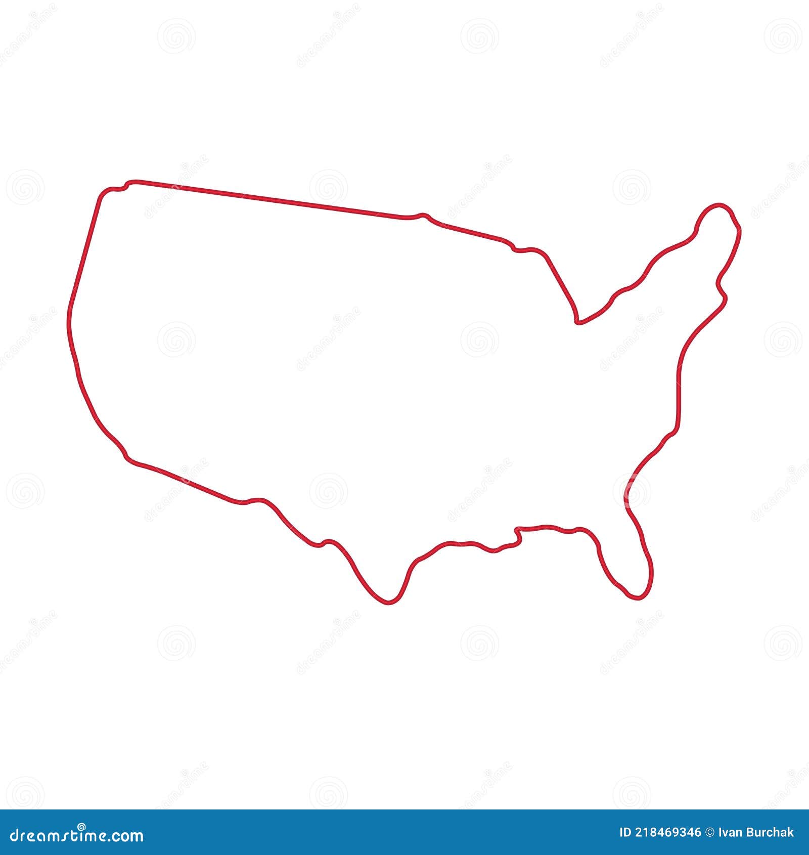Simple Us Map Outline Vector Stock Vector - Illustration of sign
