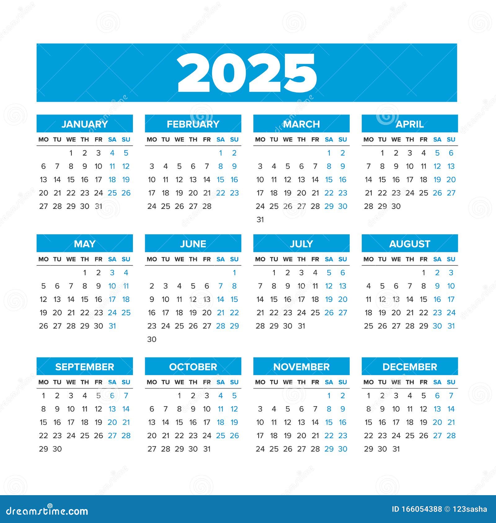 simple-vector-calendar-2025-weeks-start-on-monday-stock-vector