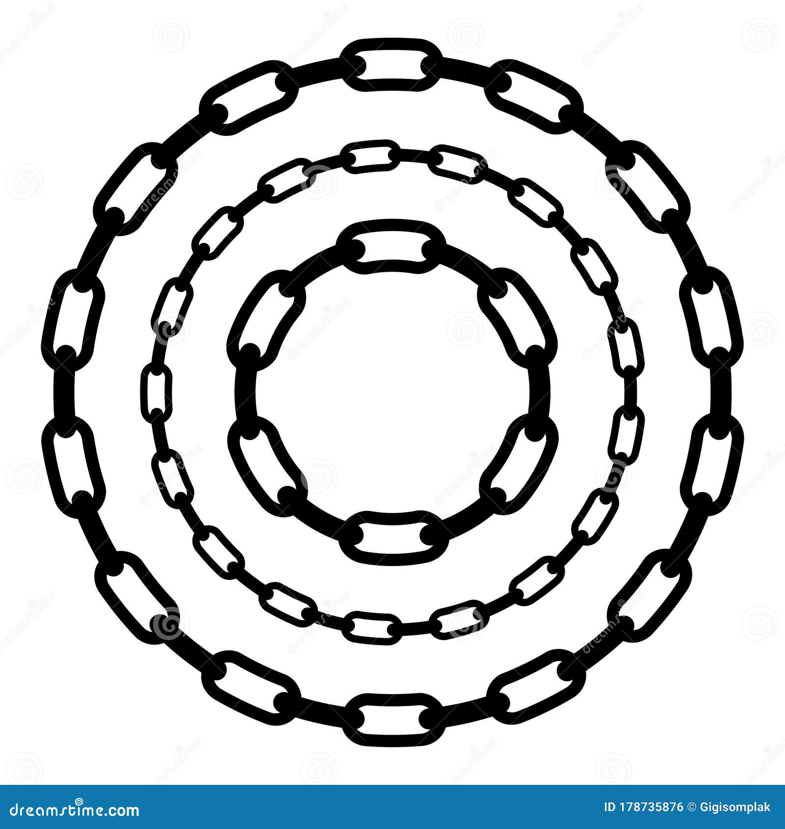 Simple Vector Circle Frame from Black Chain for Your Element Design ...