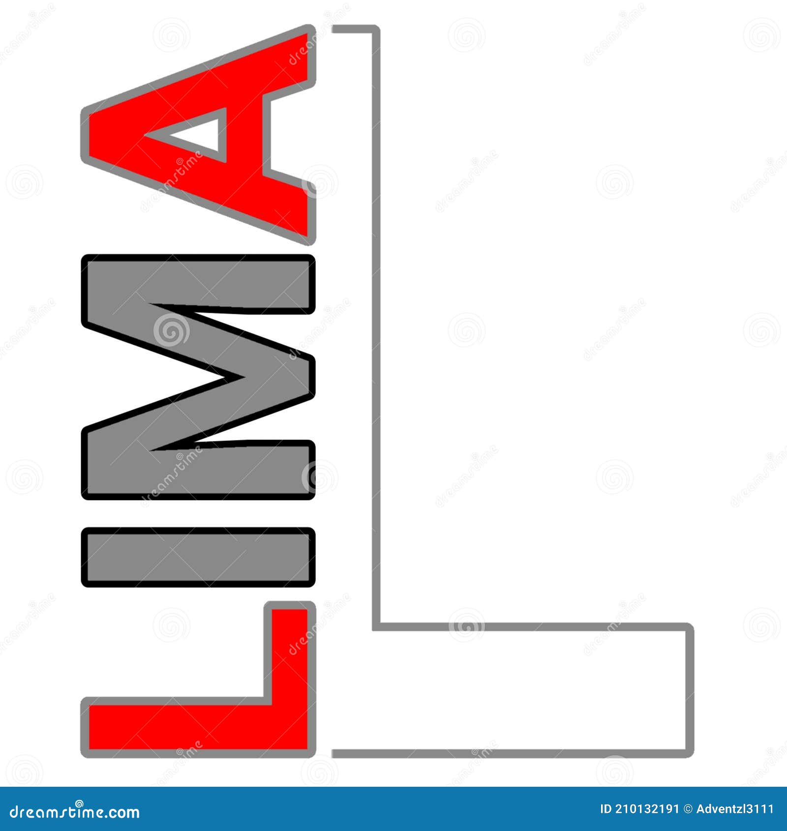 simple   of letter l and lima text on transparent background