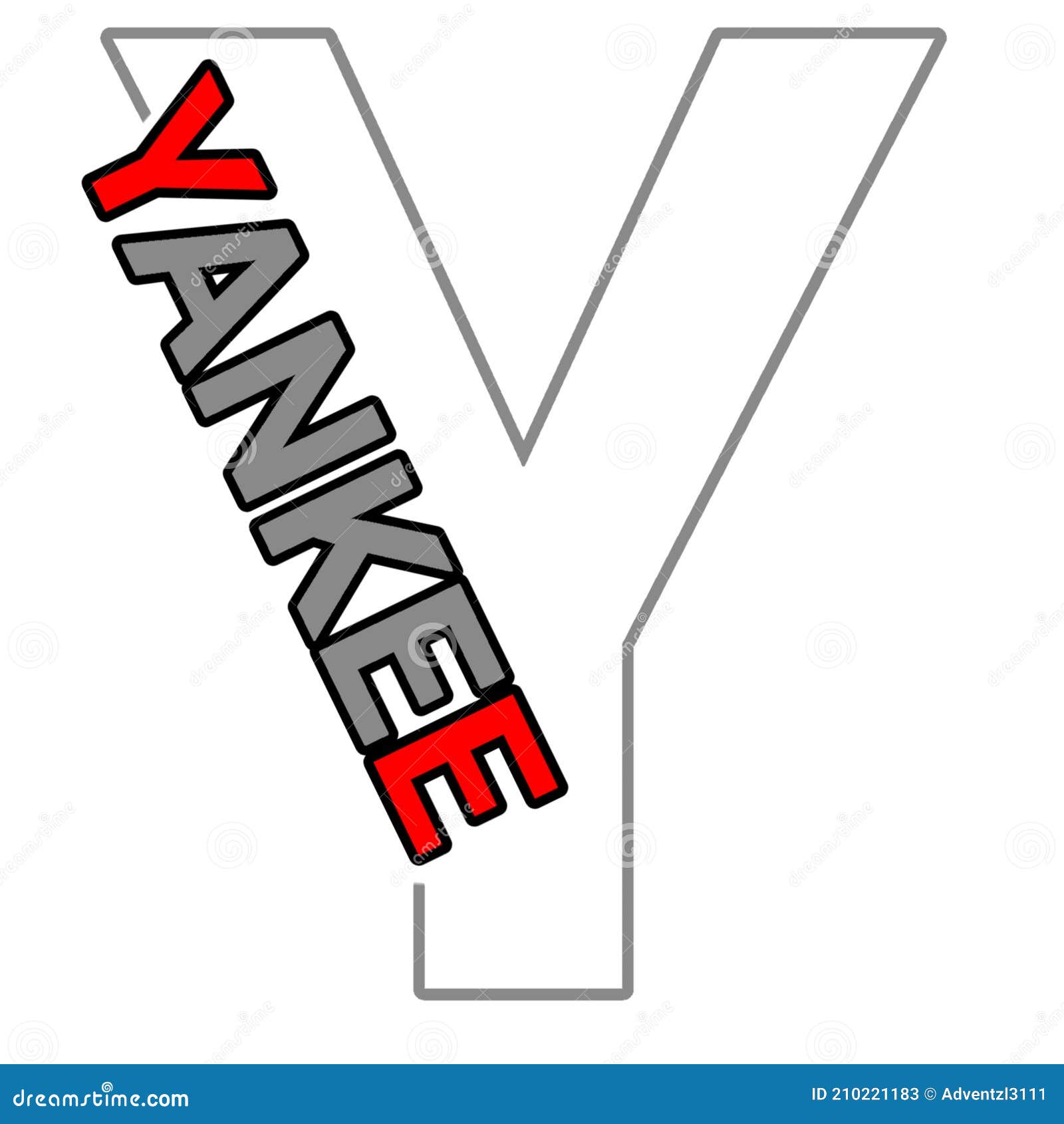 simple   of letter y and yankee text on transparent background