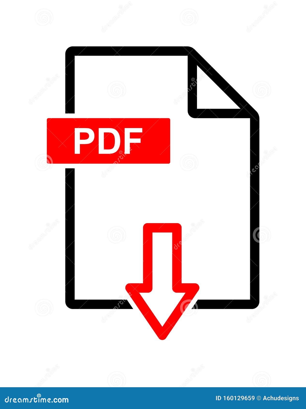 Pdf file download icon stock vector. Illustration of design - 160129659