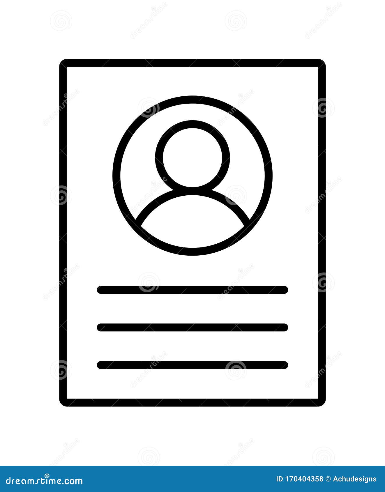 Resume Or Biodata Icon Stock Vector Illustration Of Contact 170404358
