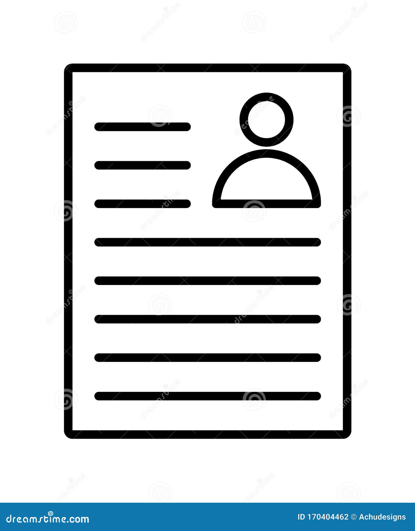 Resume or biodata icon stock vector. Illustration of employ - 170404462