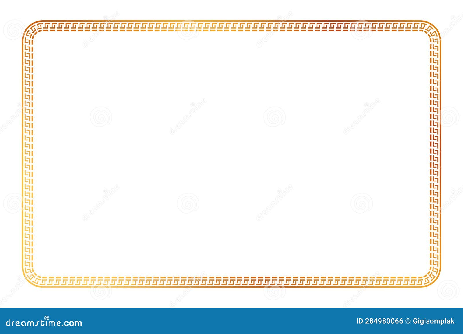 Simple Vector Gold Golden Basic Shape Frame, for Certificate, Placard