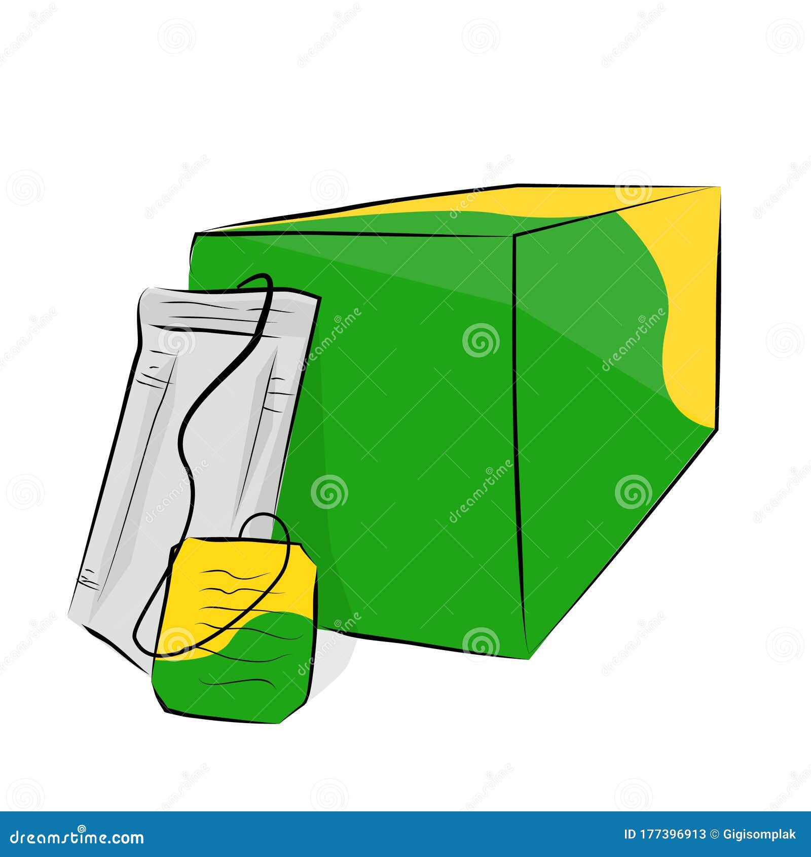 Download Tea Bag Box Mockup Illustrations Vectors
