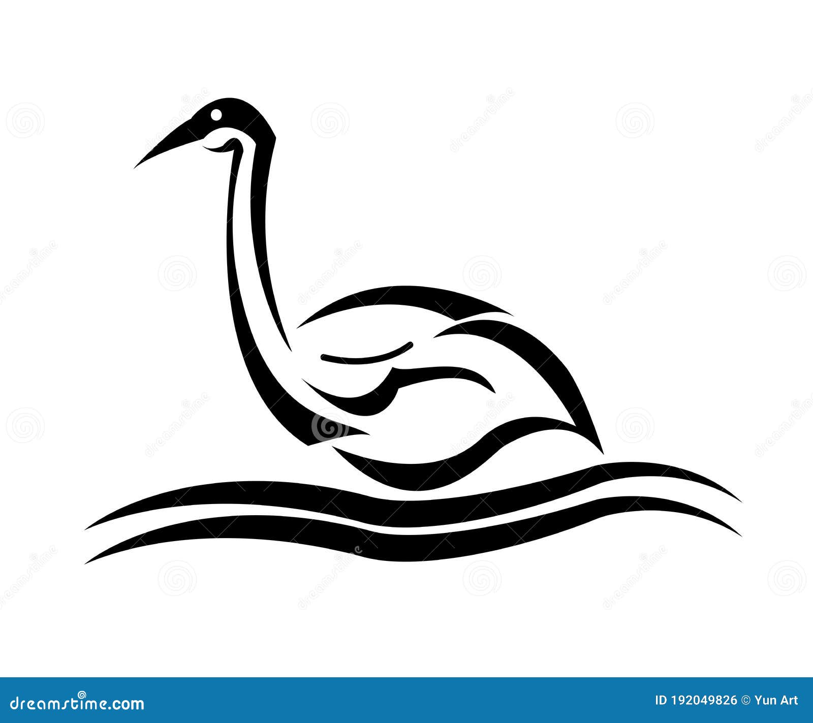 Simple Vector Heron Logo Design Stock Vector - Illustration of vector ...