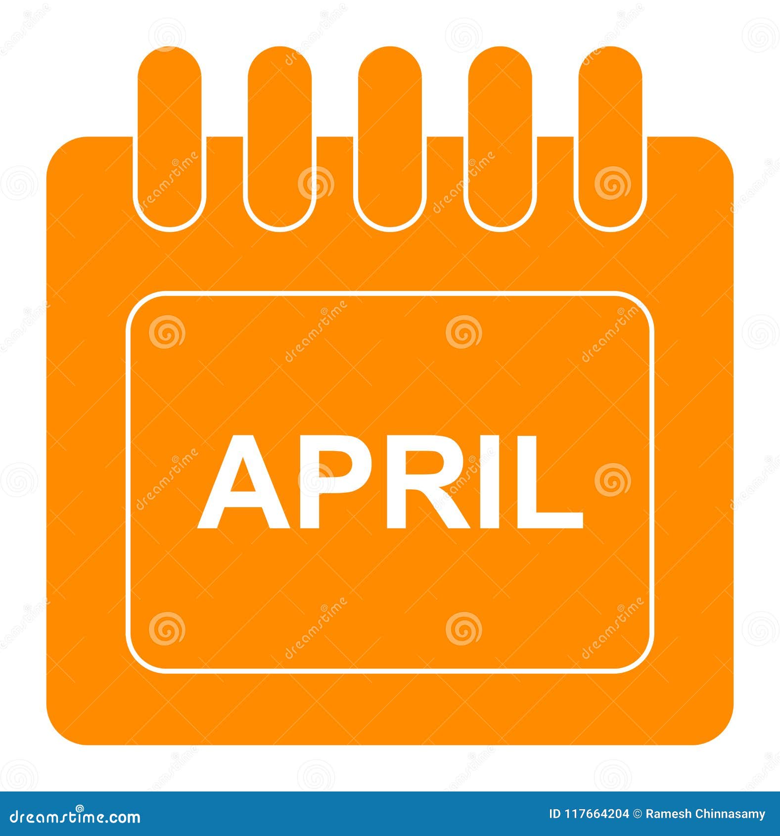  april on monthly calendar orange icon