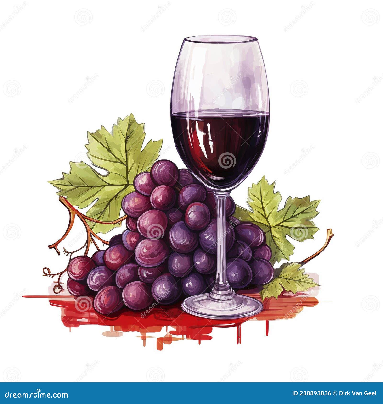 Simple Vector Illustration, Glass Filled with Red Wine, Hand Drawing ...