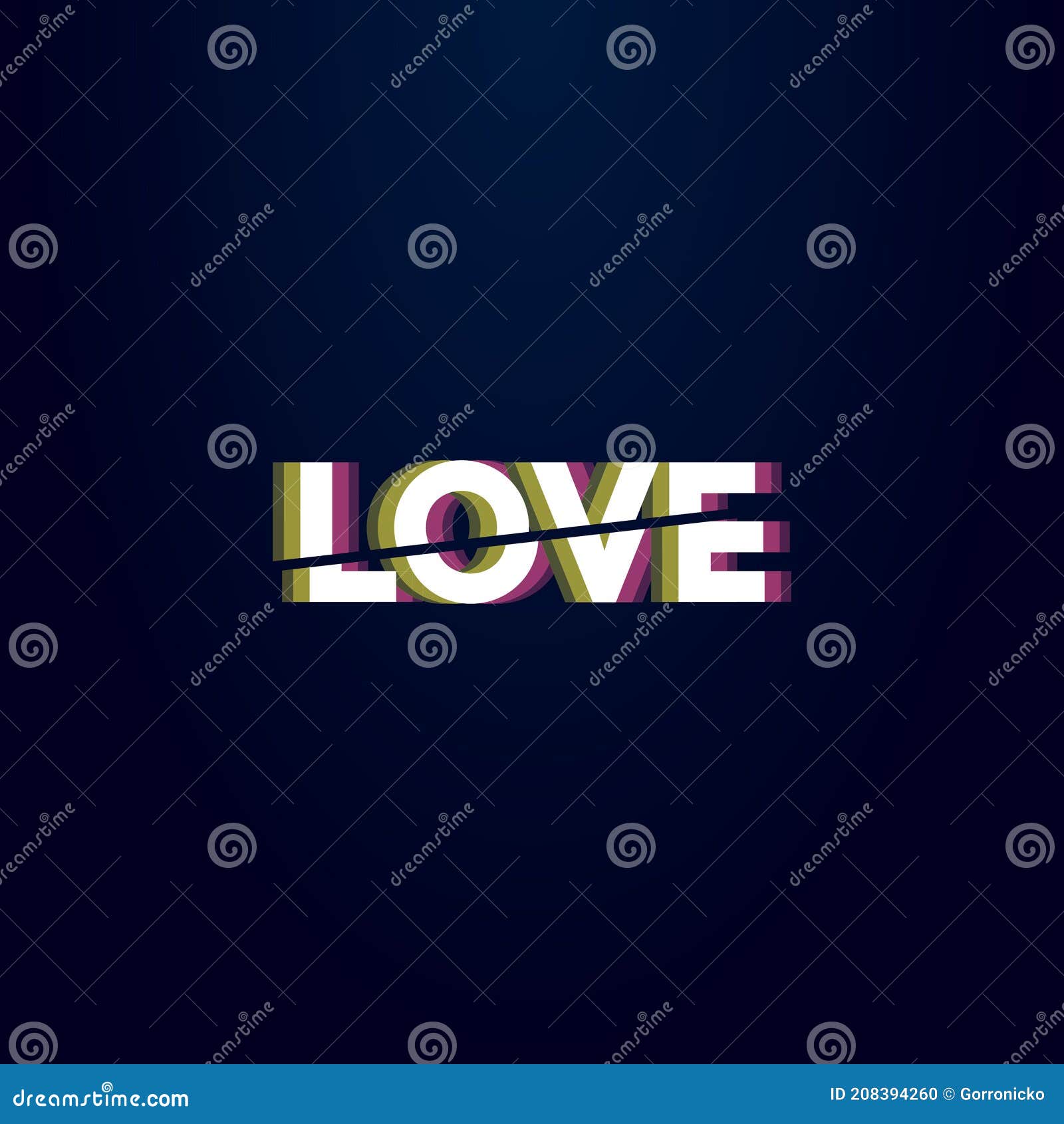 Simple Vector Illustration of Headline Word Love is Divided by a ...