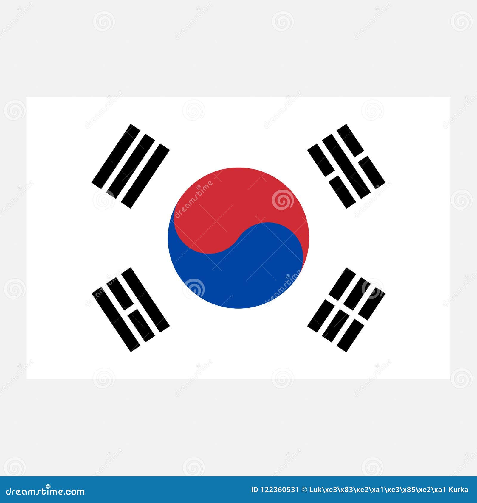 Simple Vector Korean Flag for Your Infographics Stock Vector Illustration of independence